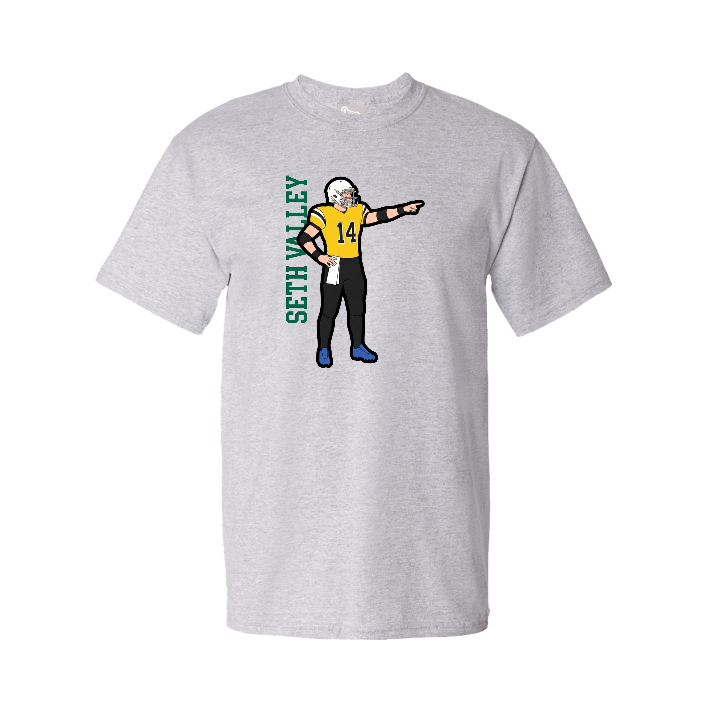 Tee — Name Vertical in Grey