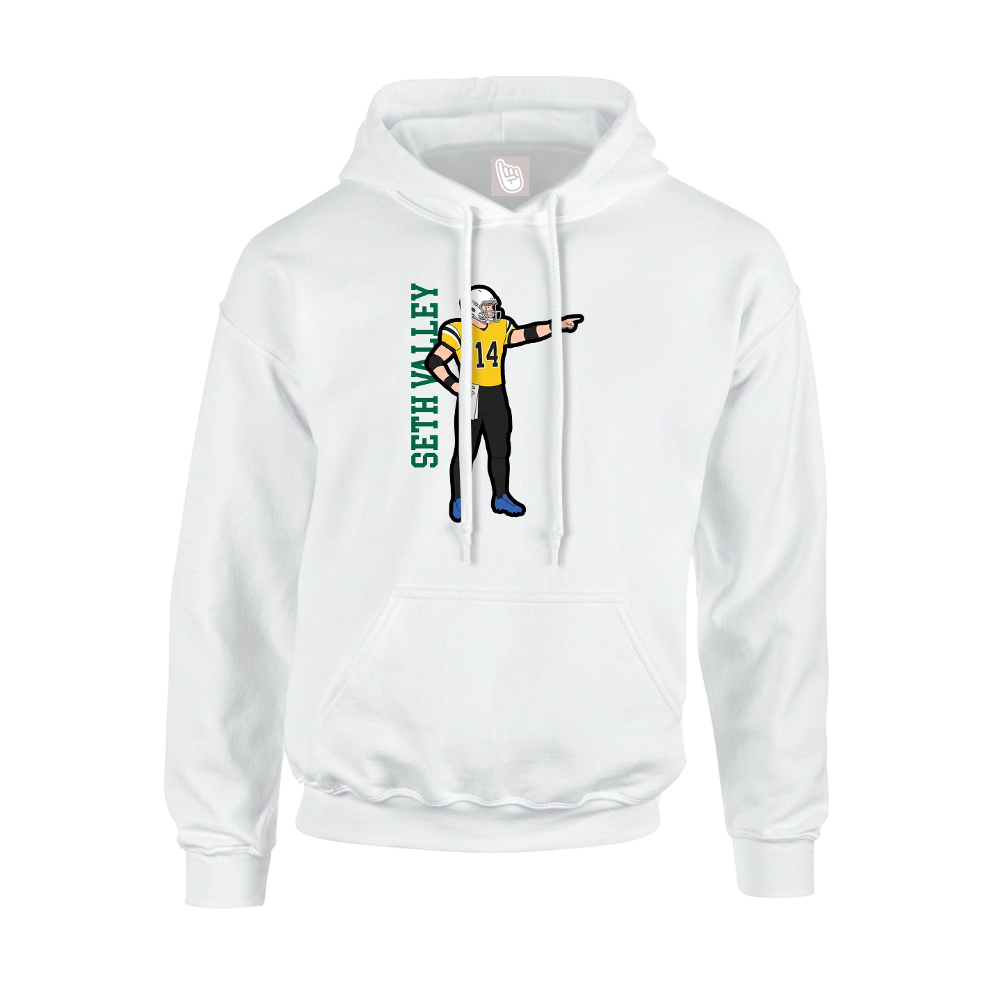 Hoodie — Name Vertical in White