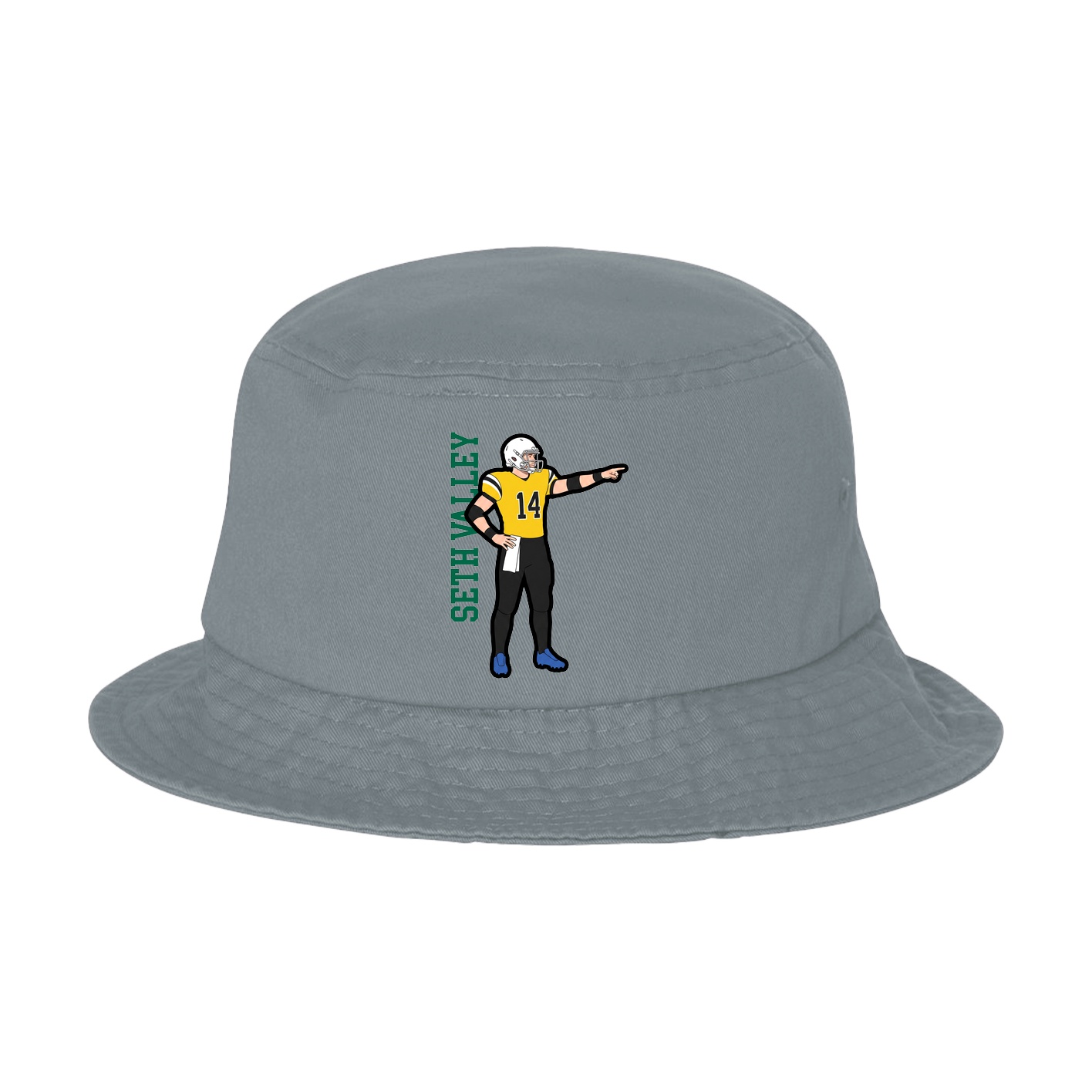 Bucket Cap — Name Vertical in Grey