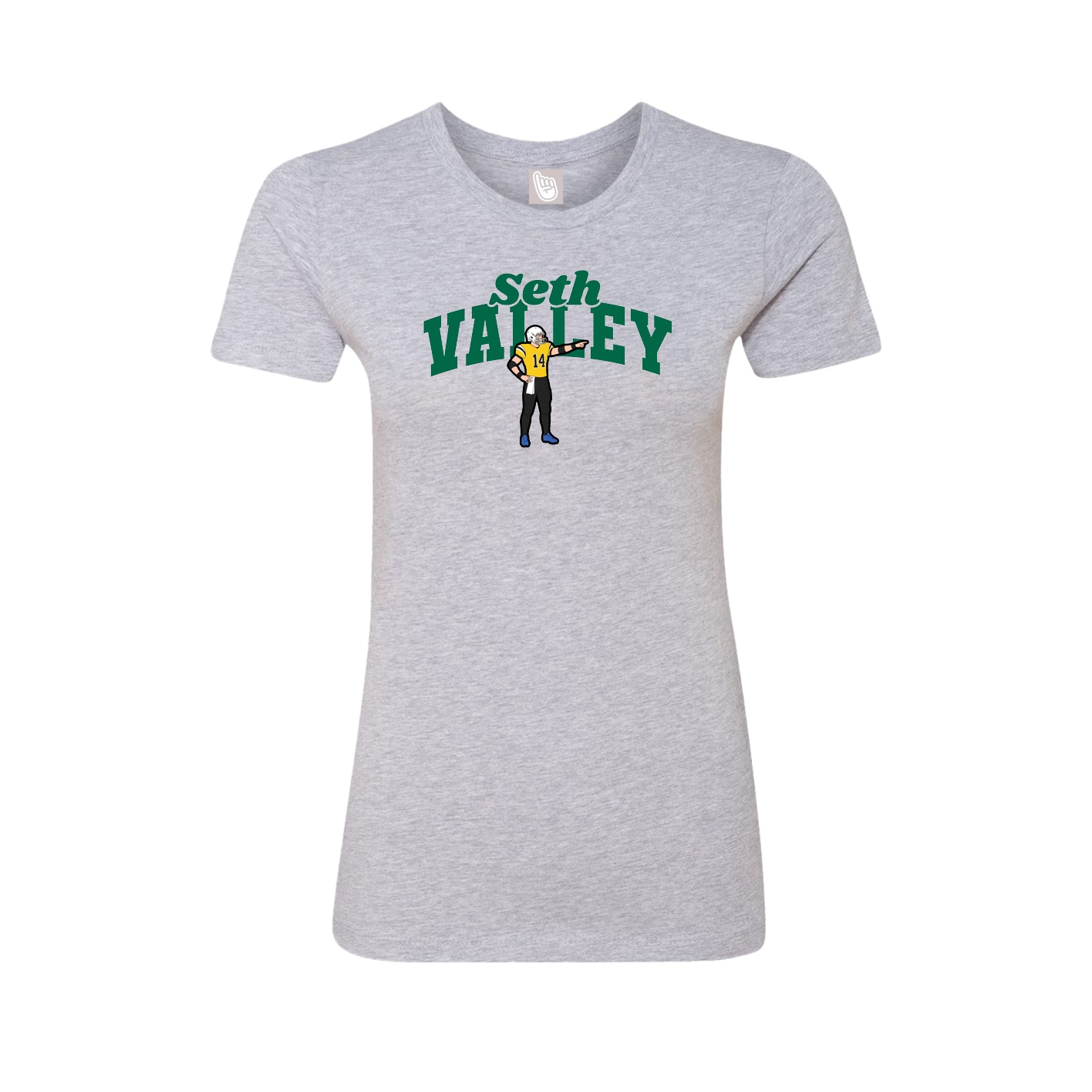 Fitted Women's Tee — Signature Arch in Grey