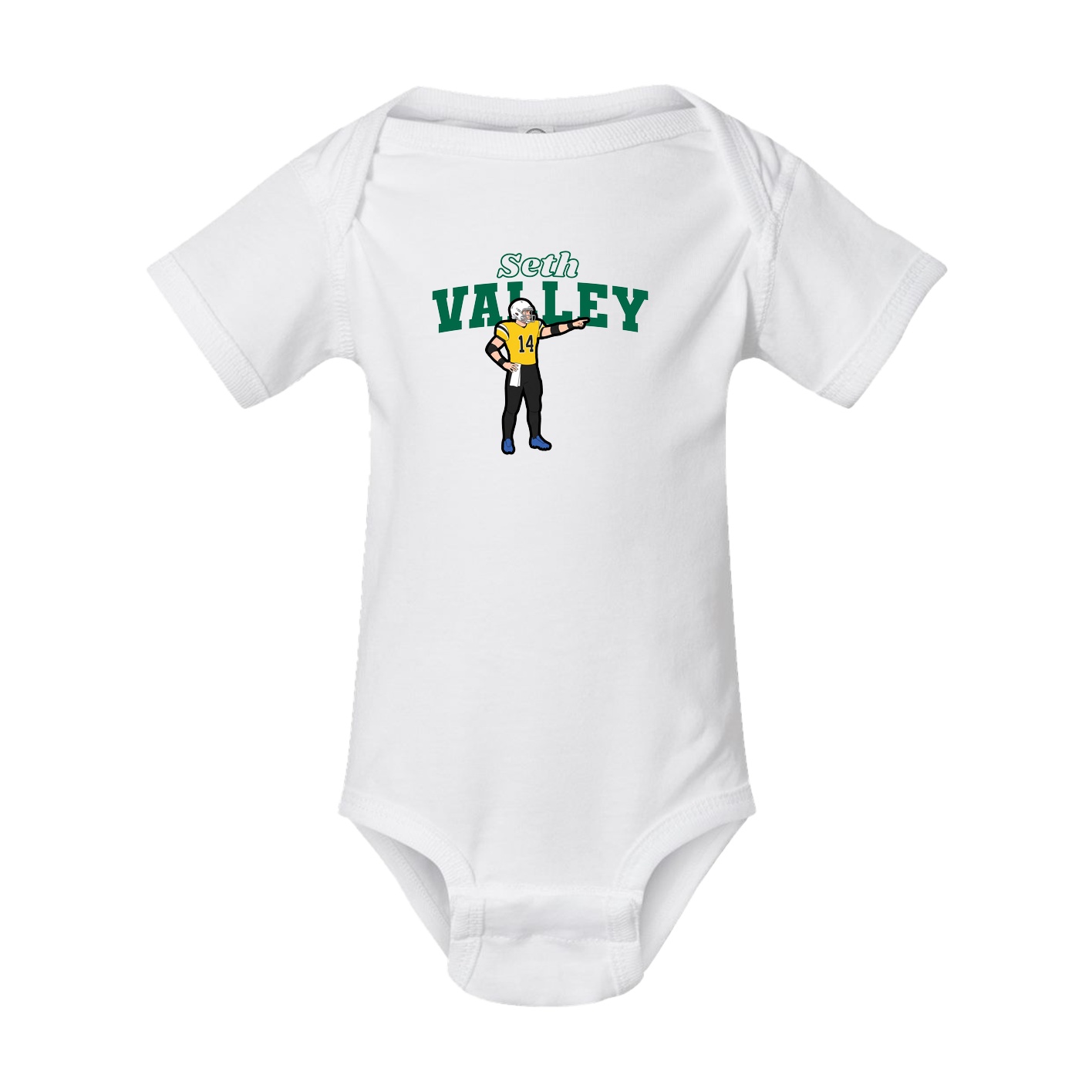 Baby Onesie — Name Arch in White