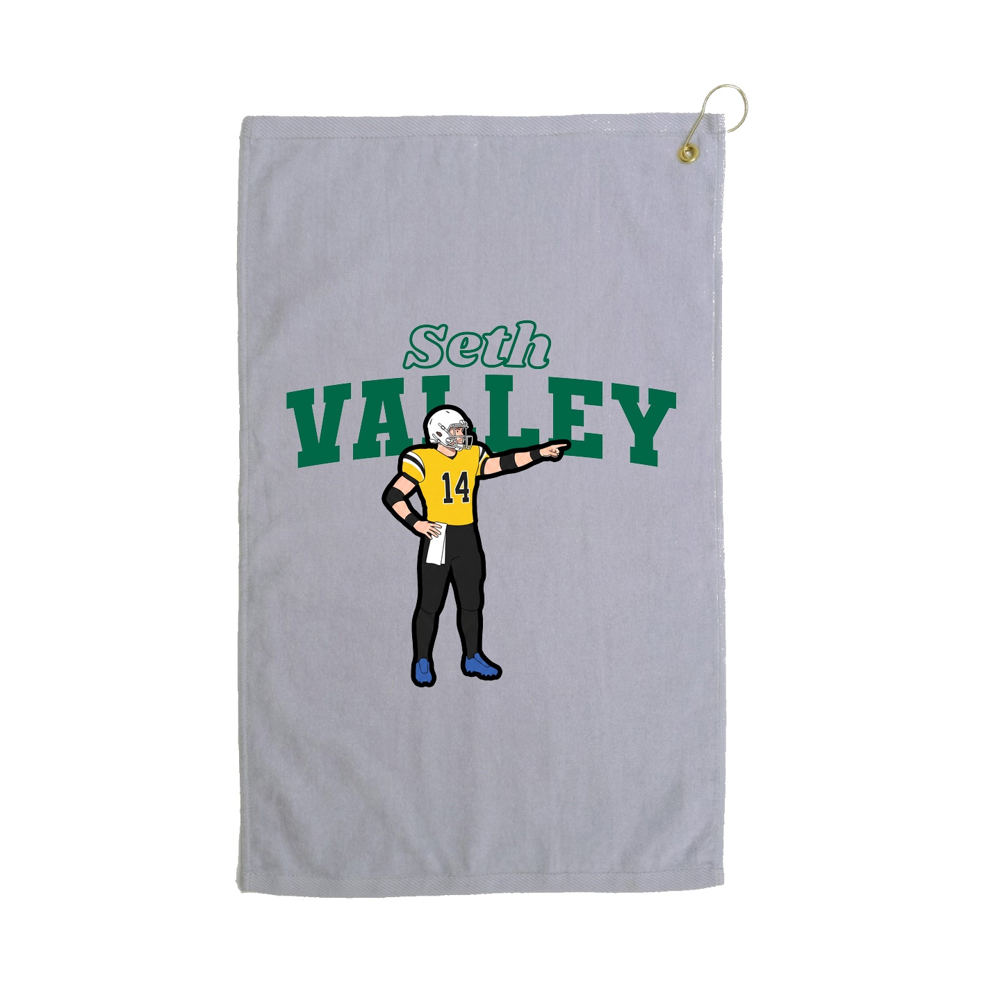 Golf Towel — Name Arch in Grey