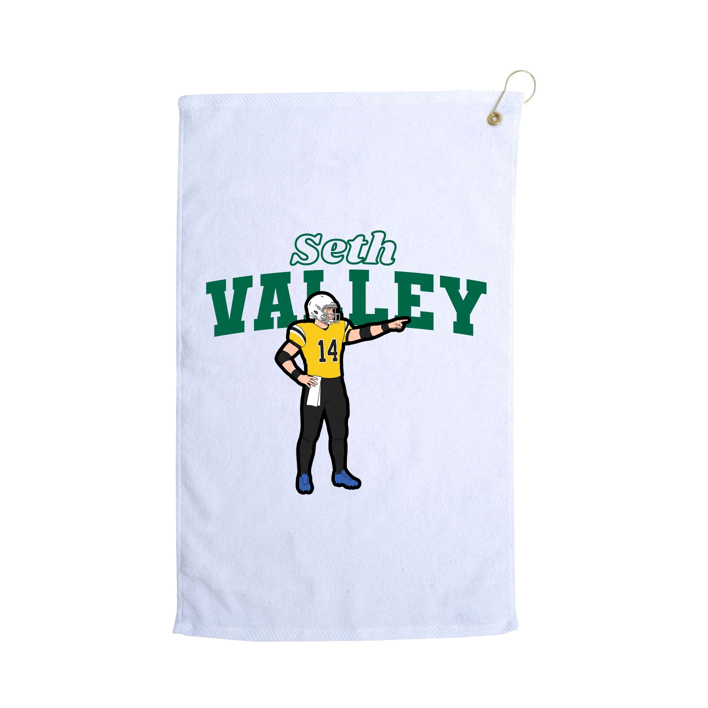 Golf Towel — Name Arch in White