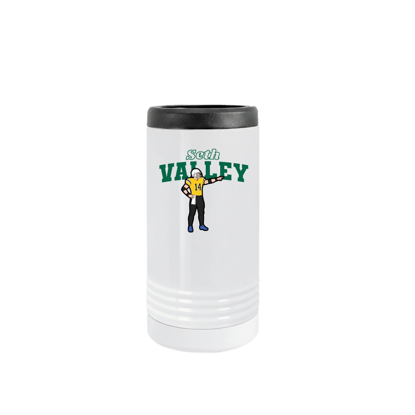 Slim Beverage Holder — Name Arch in White