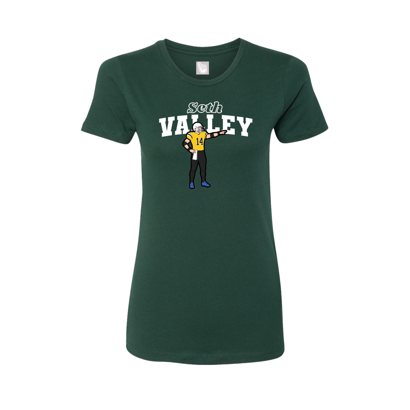 Fitted Women's Tee — Name Arch in Green