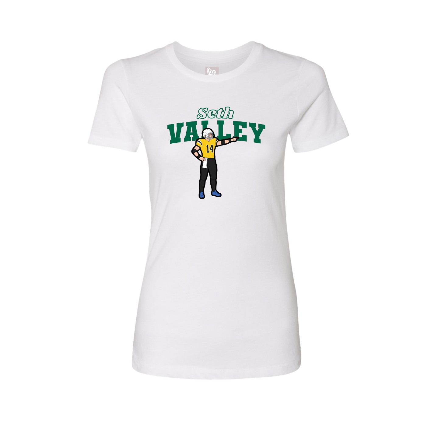 Fitted Women's Tee — Name Arch in White