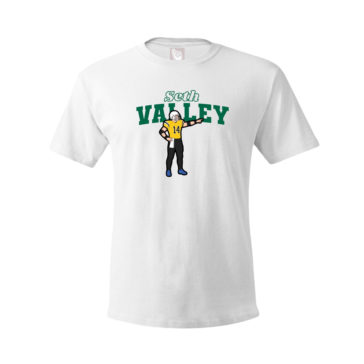 Youth Tee — Name Arch in White
