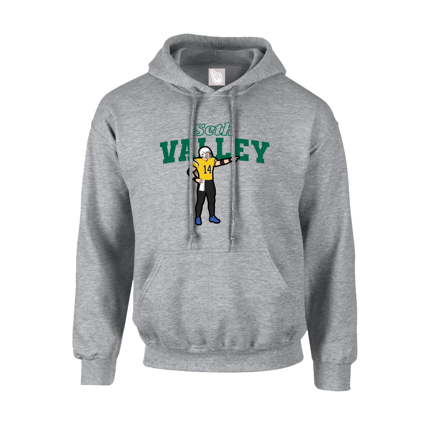 Hoodie — Name Arch in Grey