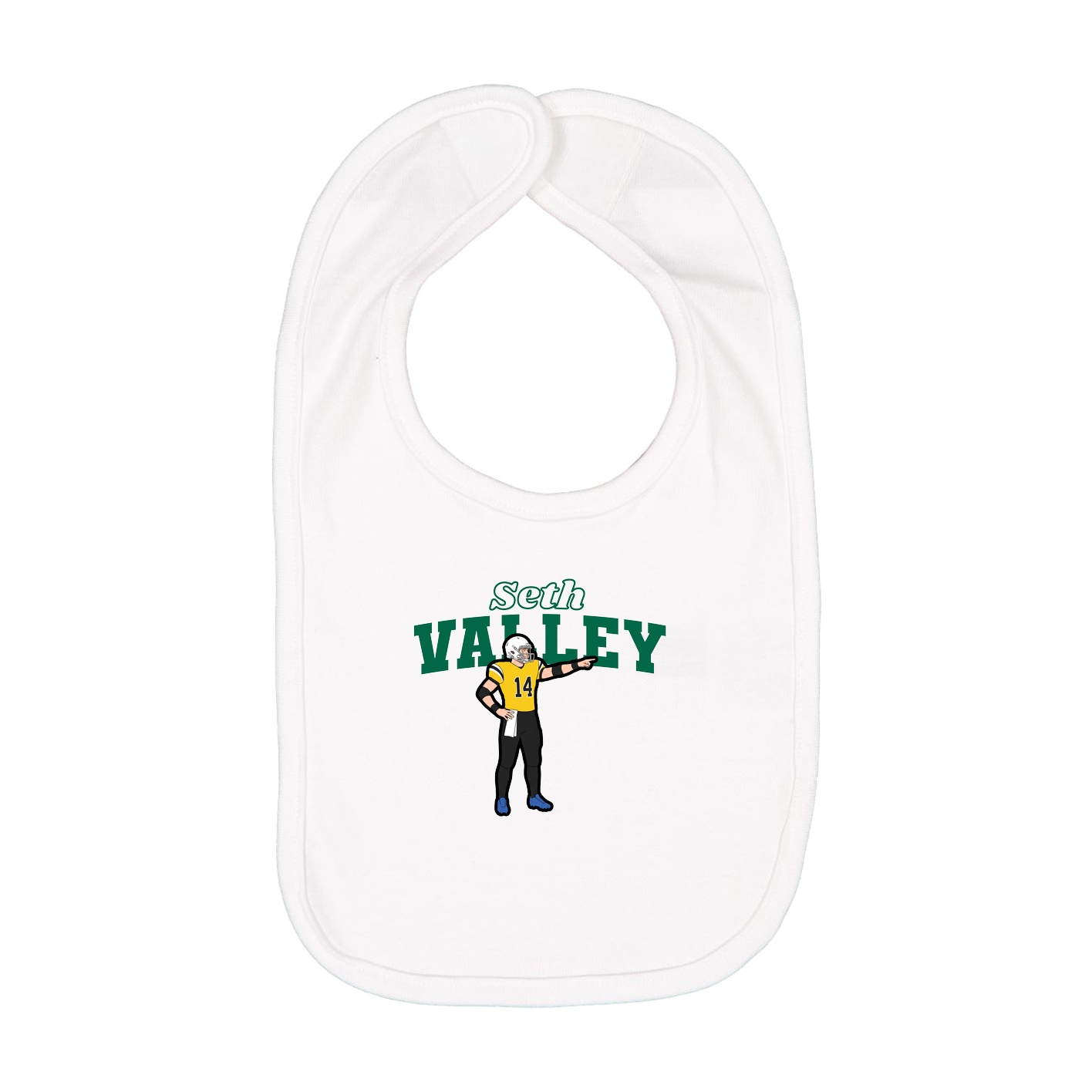 Infant Bib — Name Arch in White