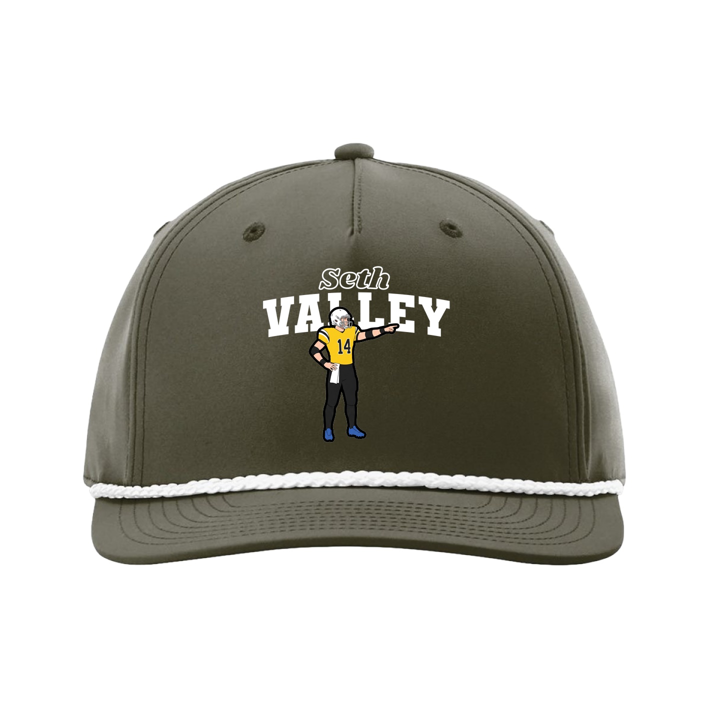 Five-Panel Classic Rope Cap — Name Arch in Green
