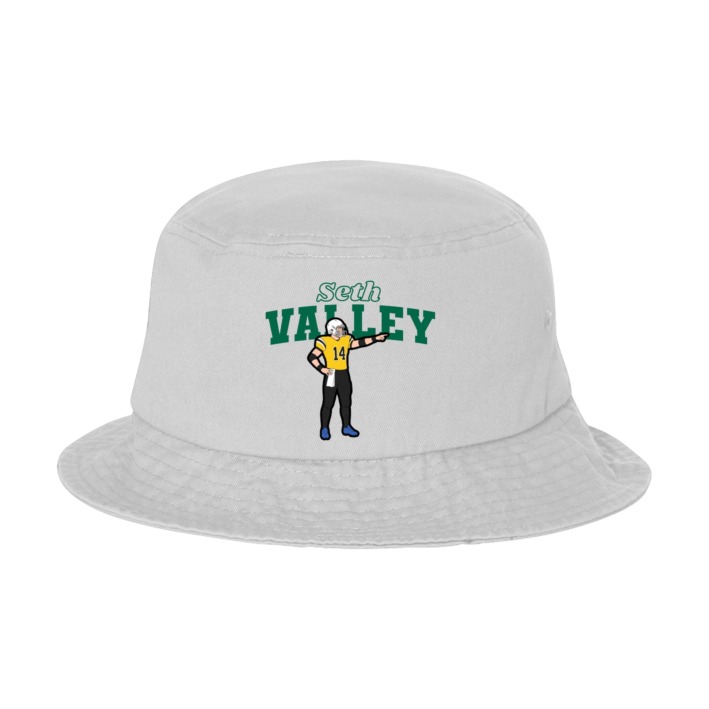 Bucket Cap — Name Arch in White
