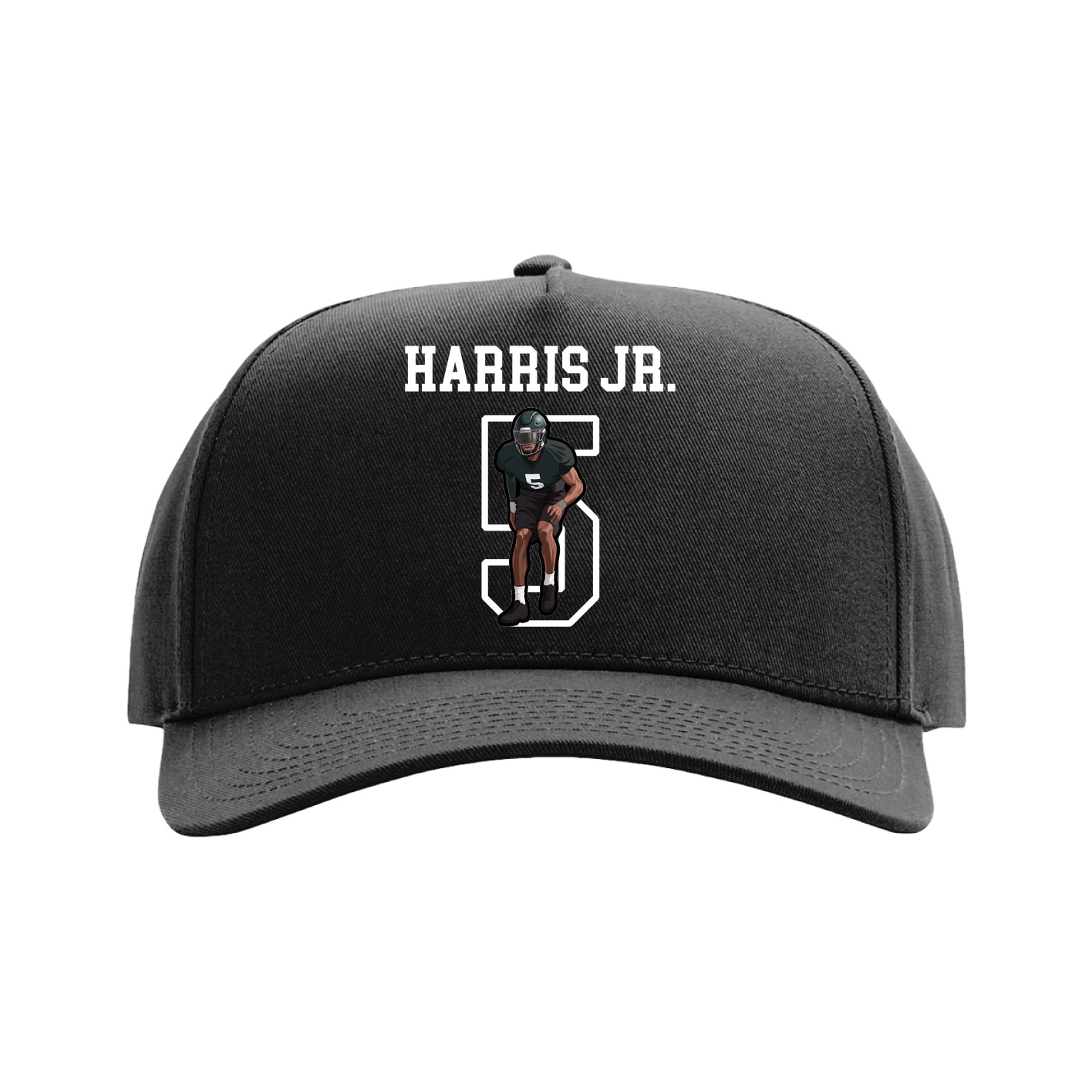 Full Fabric Five-Panel Champ Cap — Shirsey in Black