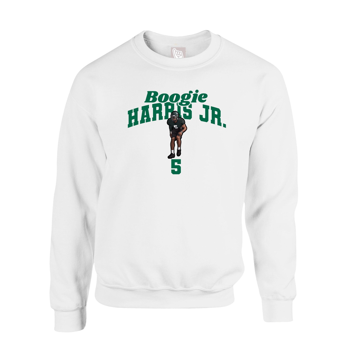 Fleece Crew — Signature Arch in White