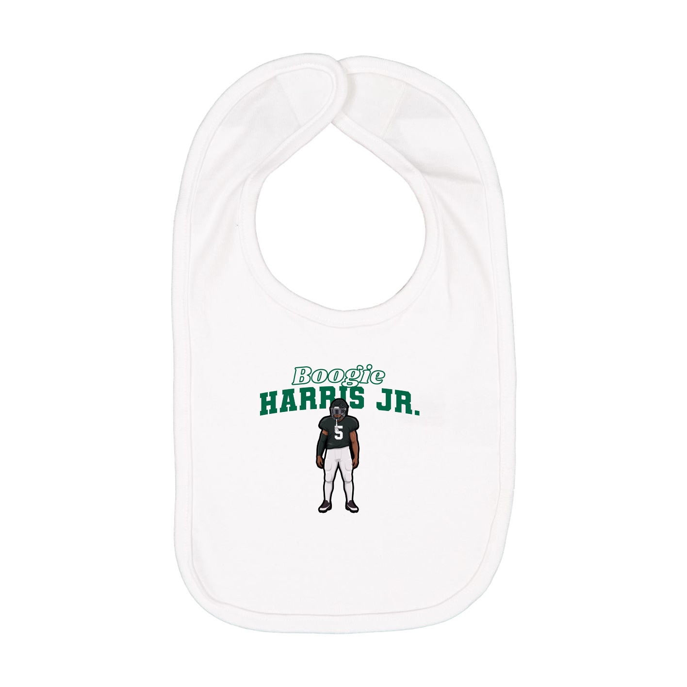 Infant Bib — Name Arch in White