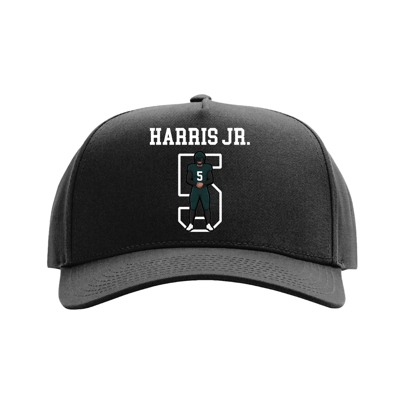 Full Fabric Five-Panel Champ Cap — Shirsey in Black