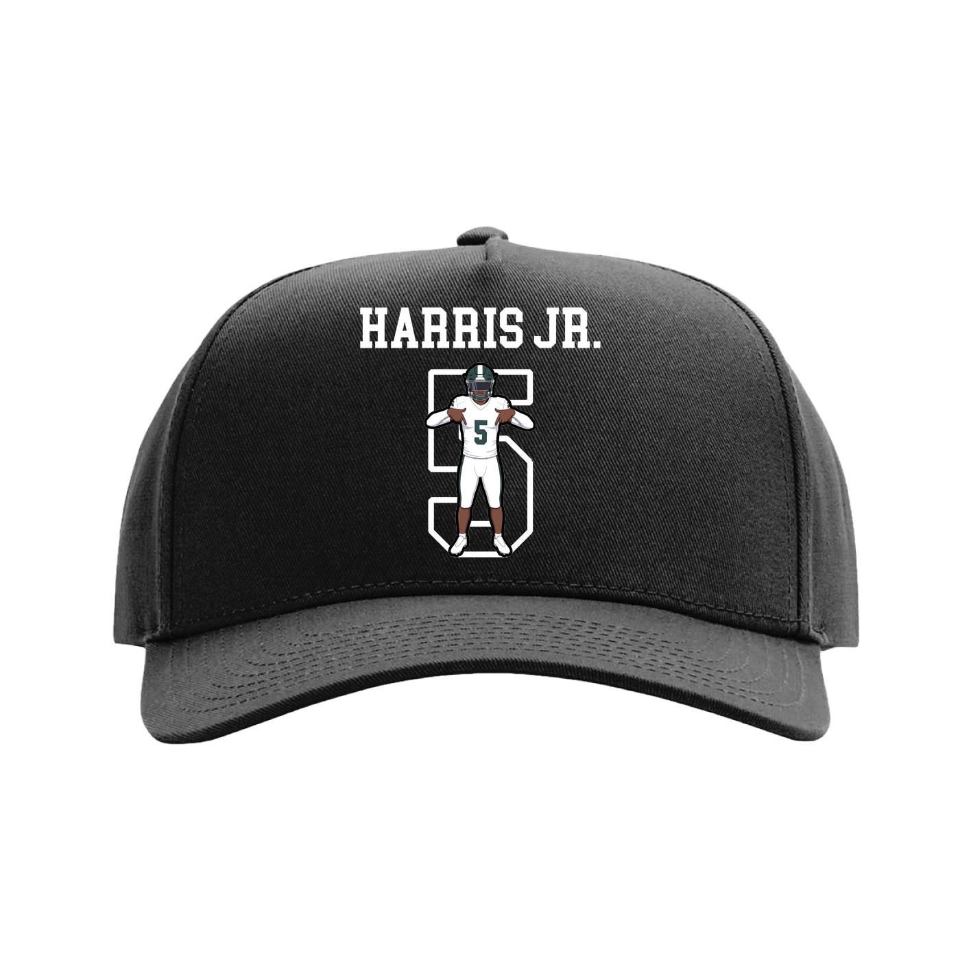 Full Fabric Five-Panel Champ Cap — Shirsey in Black