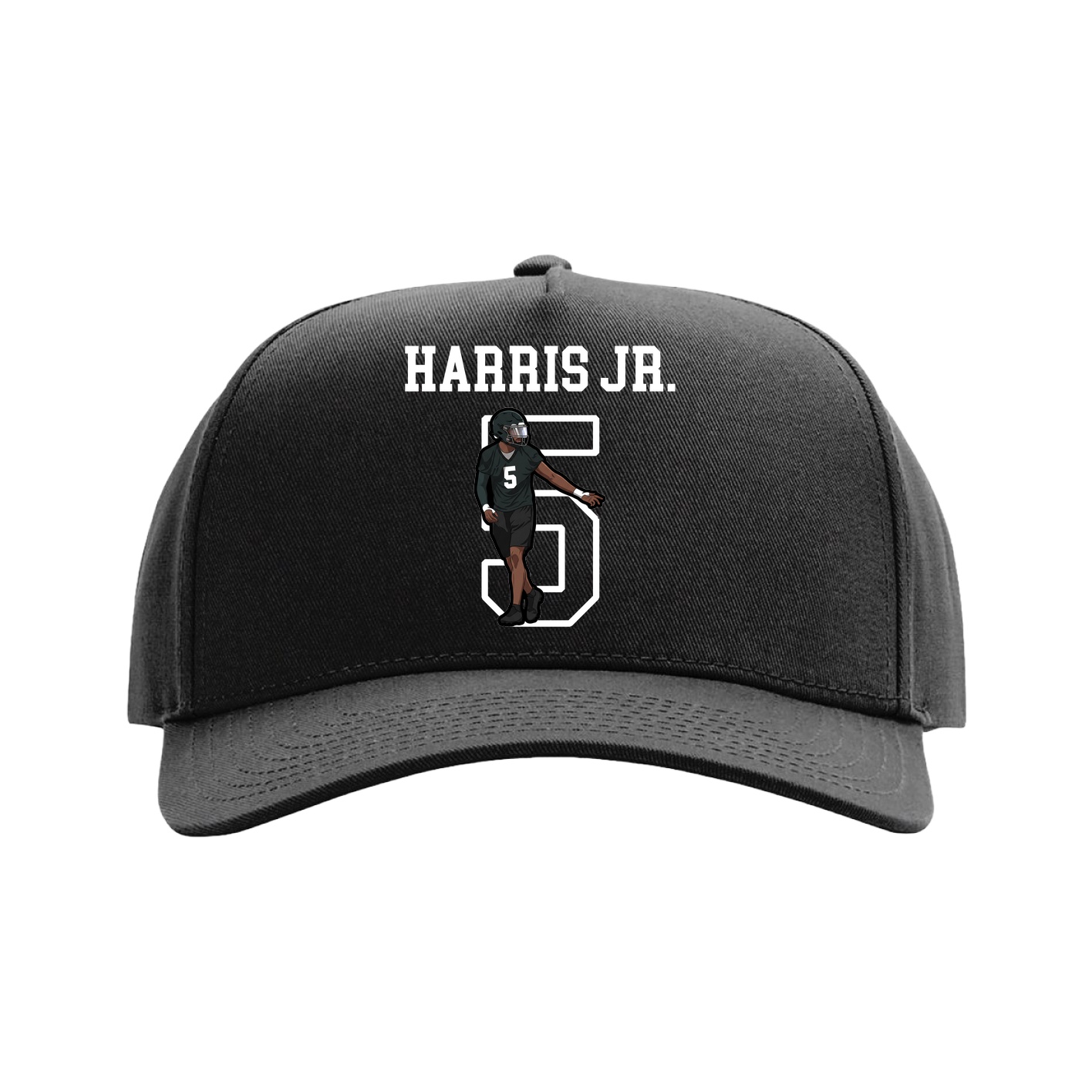 Full Fabric Five-Panel Champ Cap — Shirsey in Black