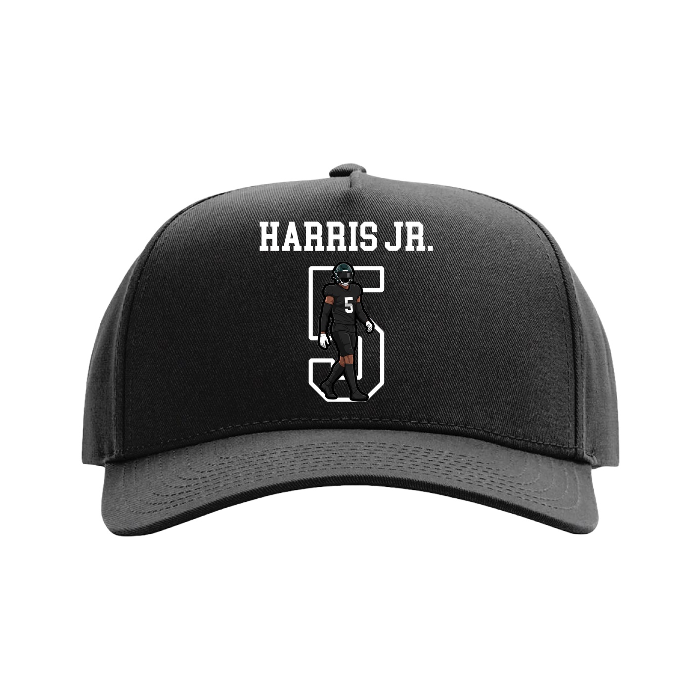 Full Fabric Five-Panel Champ Cap — Shirsey in Black