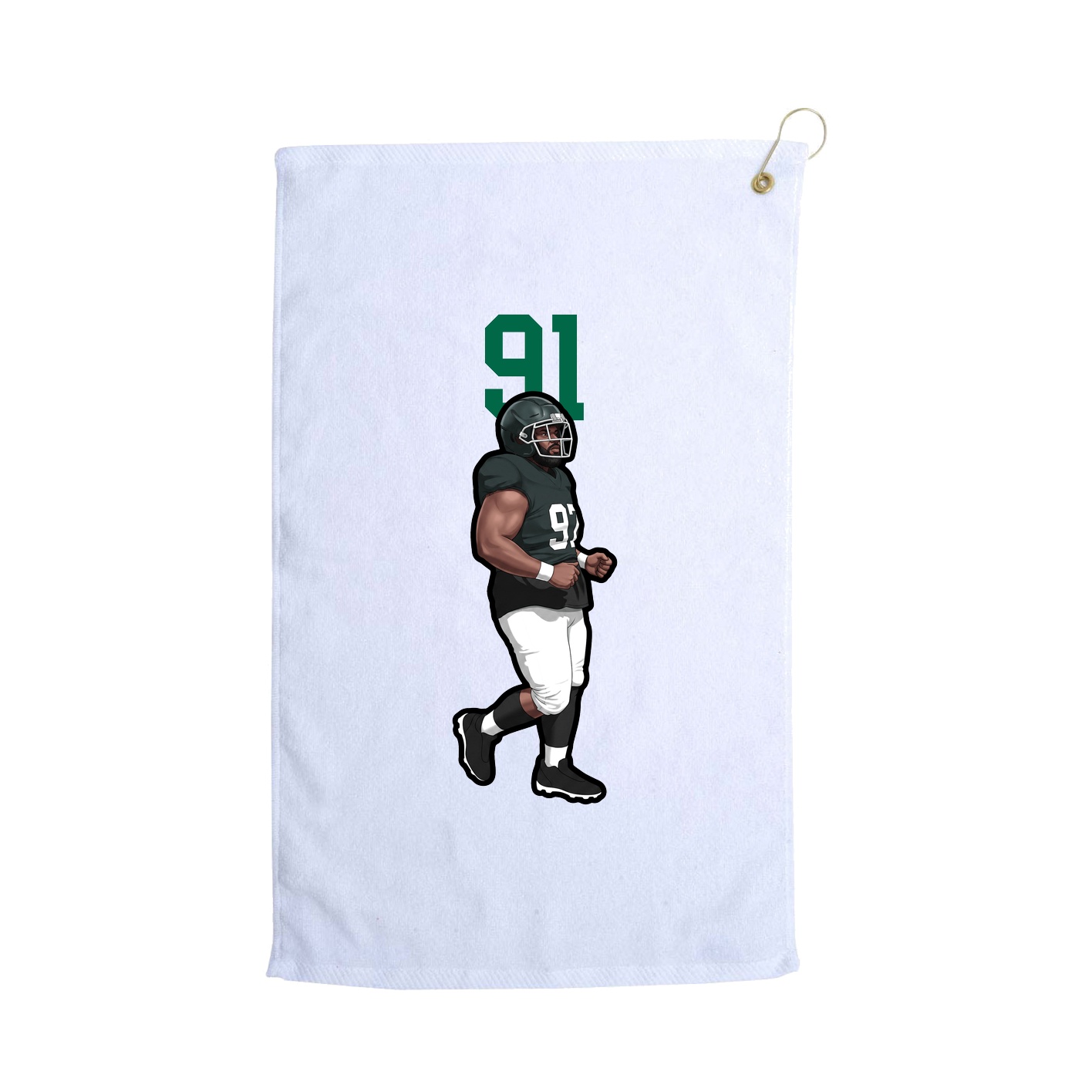Golf Towel — Number Top in White