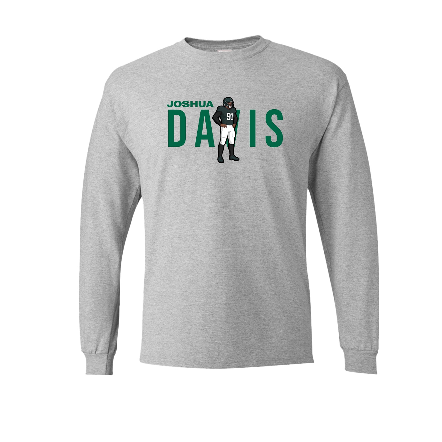 Long Sleeve Tee — Player Name in Grey