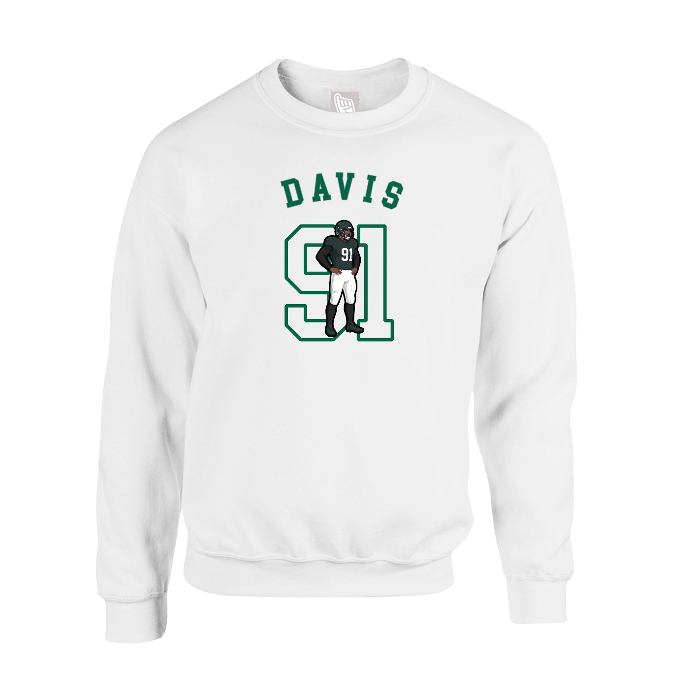 Fleece Crew — Shirsey Arch in White