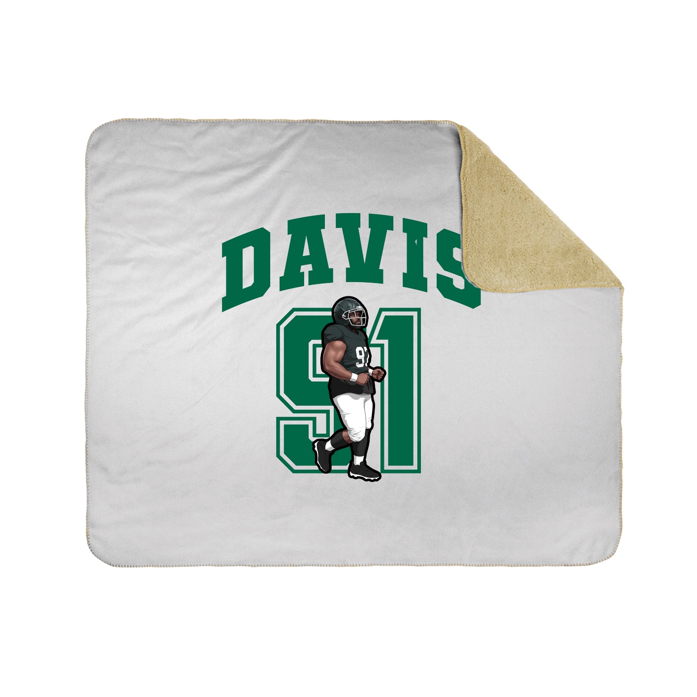 Throw Blanket — Number in White