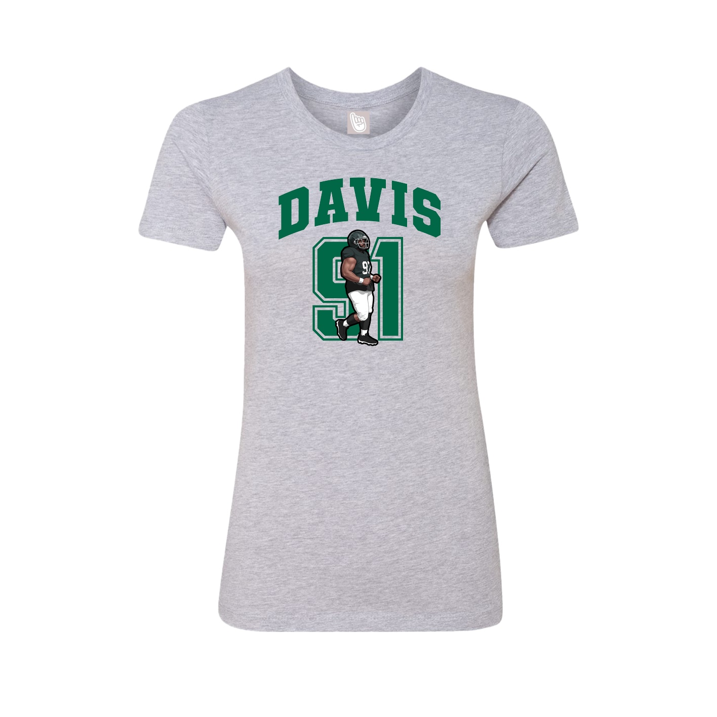 Fitted Women's Tee — Number in Grey