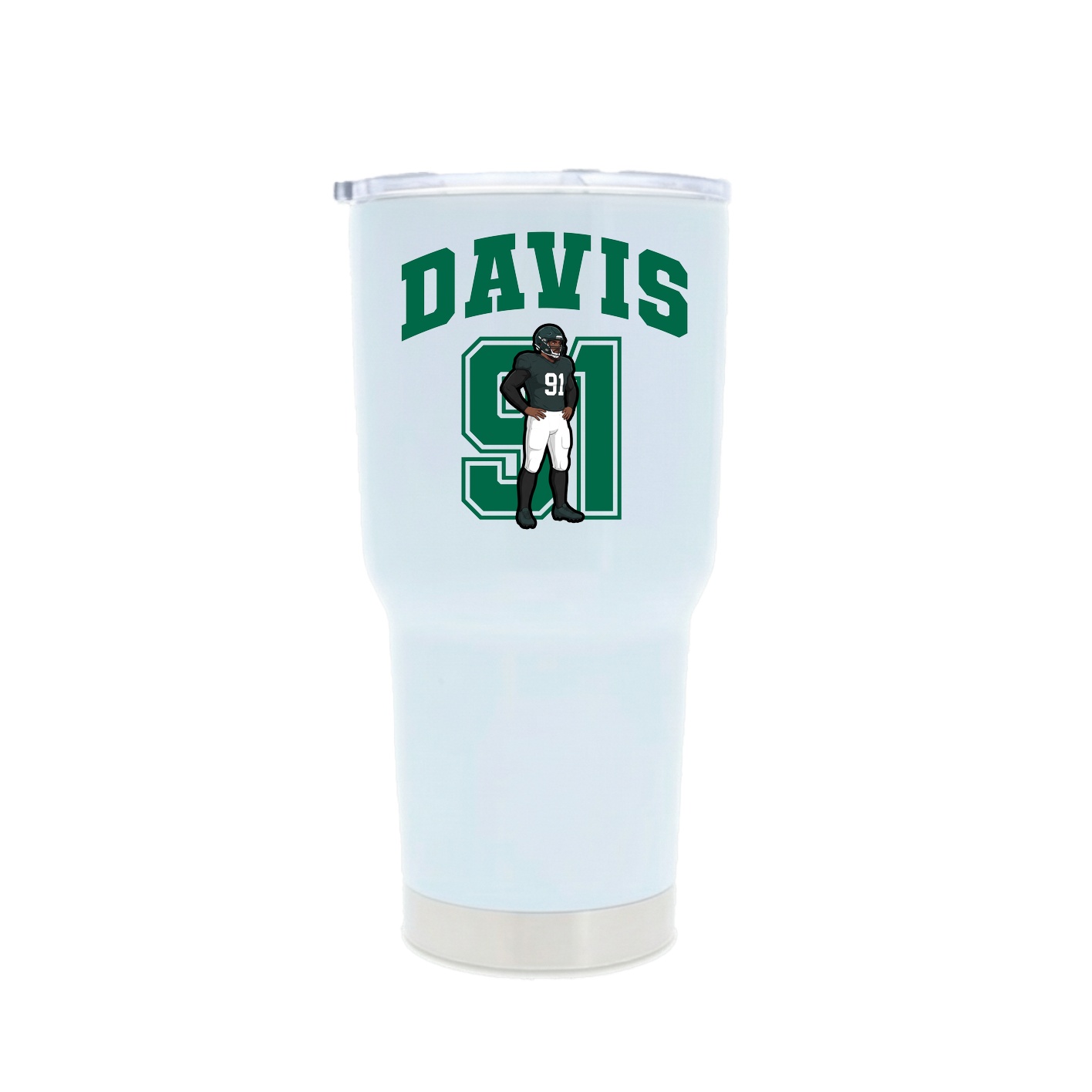 30oz Stainless Steel Tumbler — Number in White