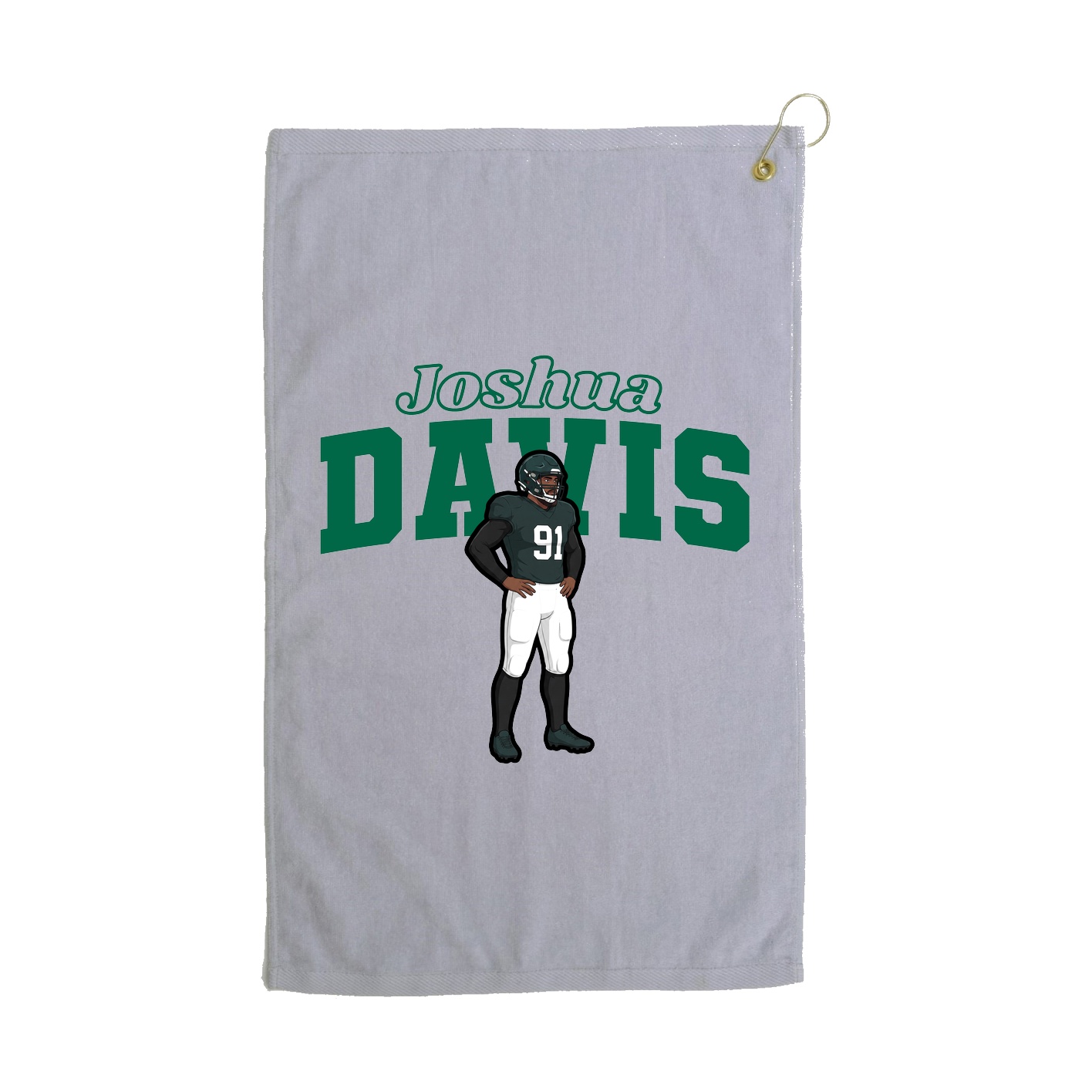 Golf Towel — Name Arch in Grey