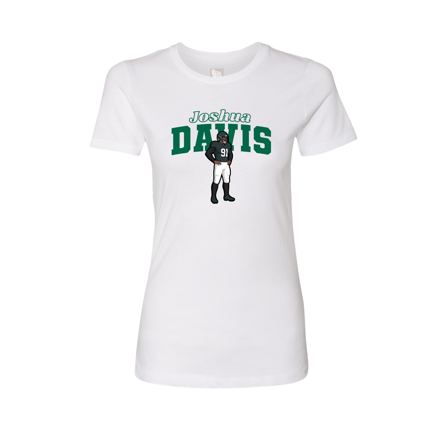 Fitted Women's Tee — Name Arch in White