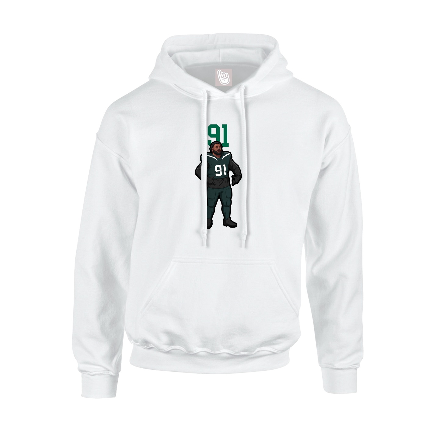 Youth Hoodie — Number Top in White