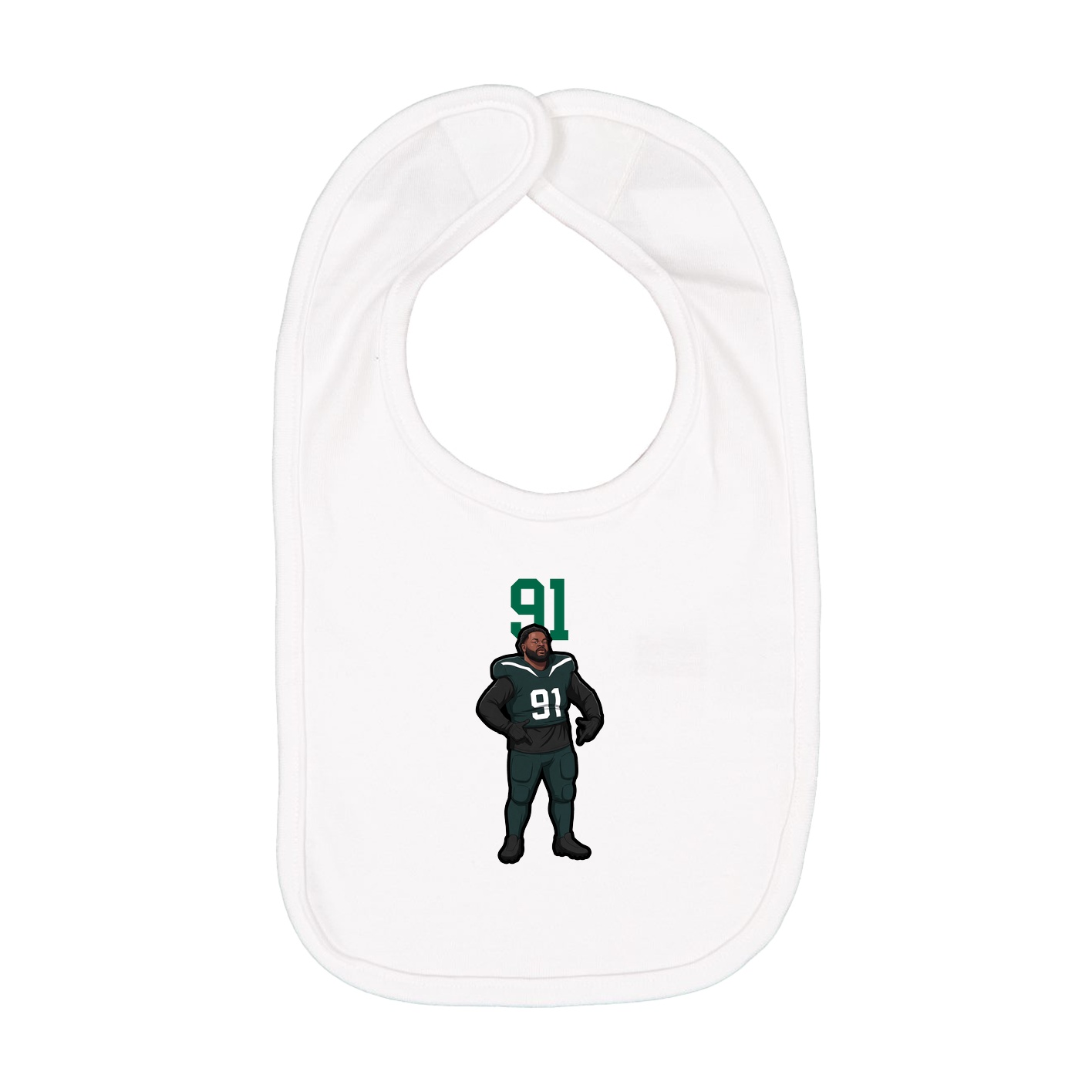 Infant Bib — Number Top in White