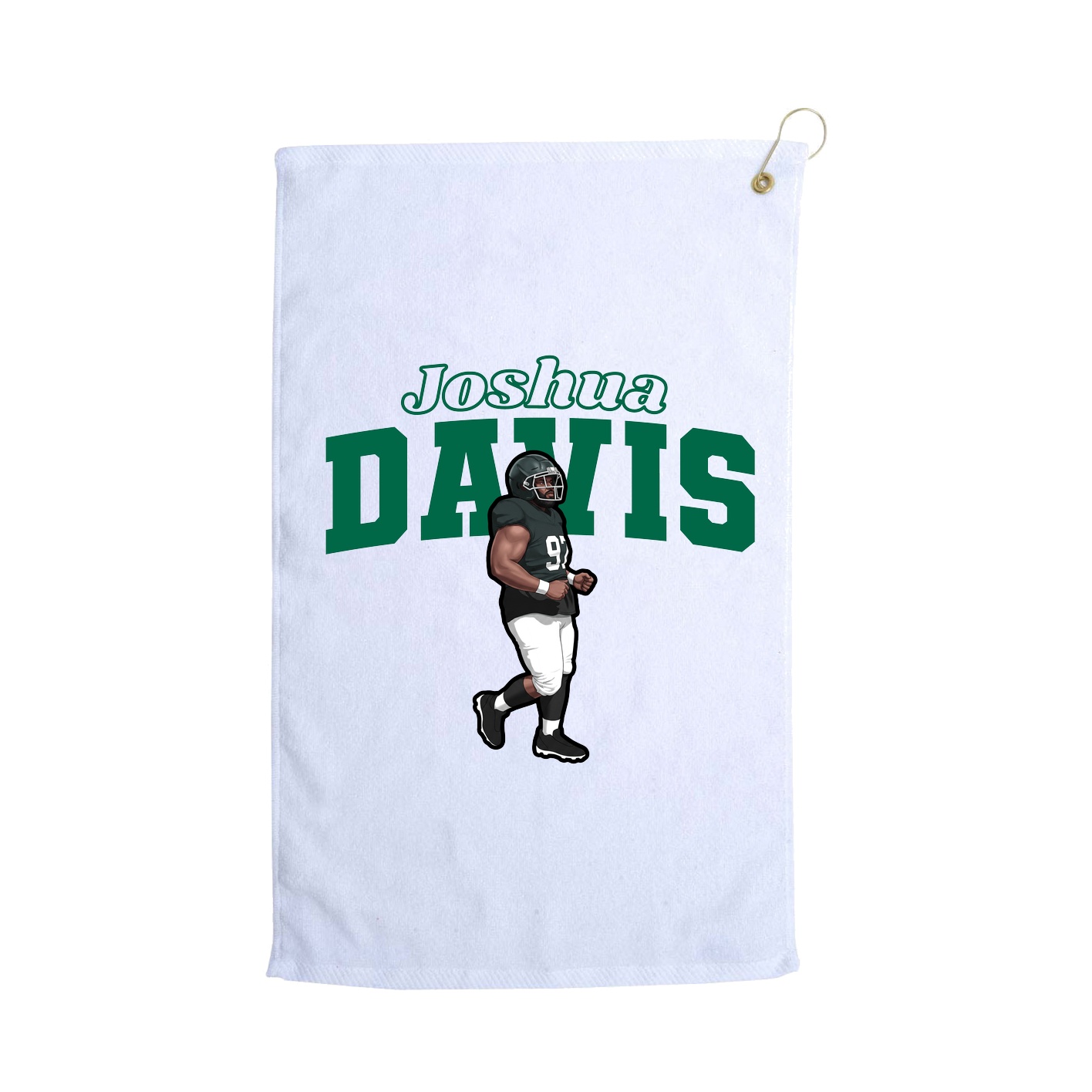 Golf Towel — Name Arch in White