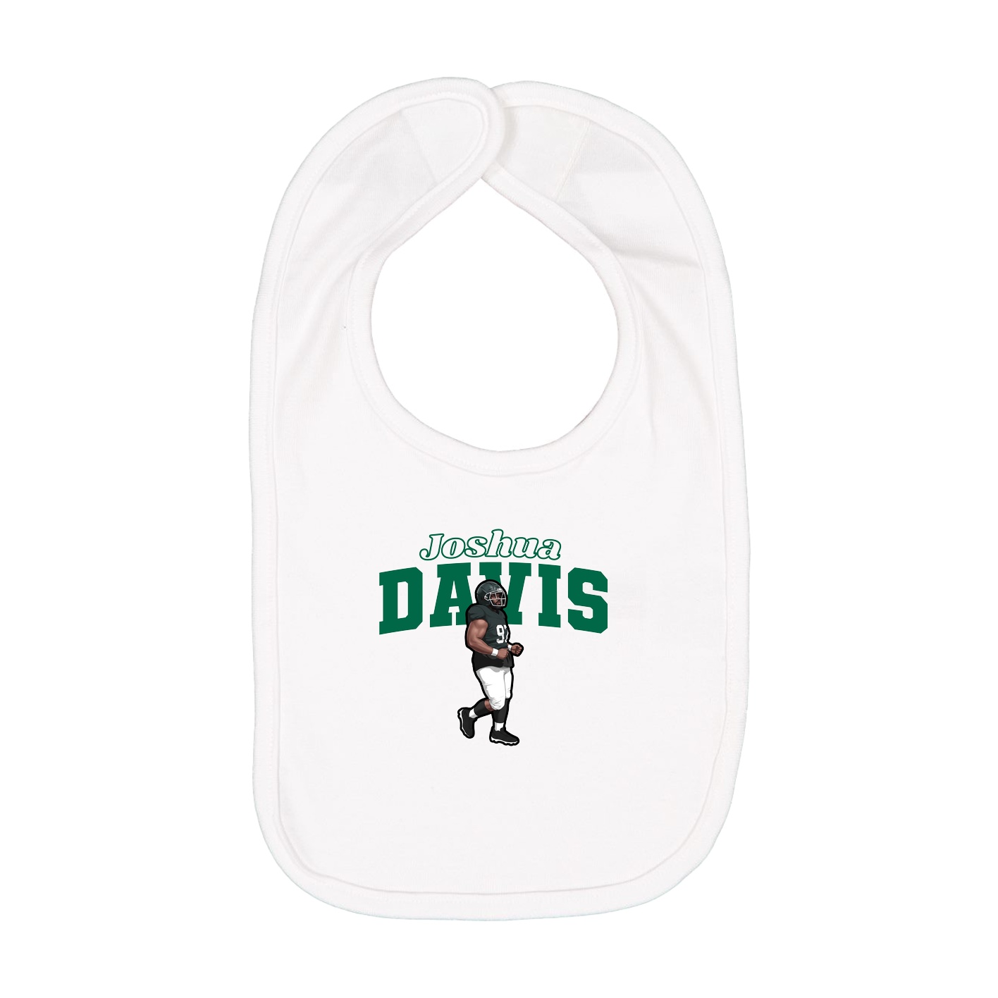 Infant Bib — Name Arch in White