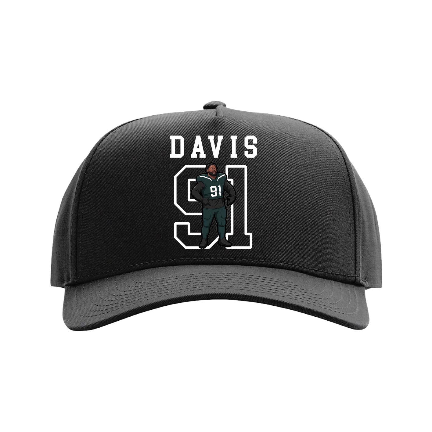 Full Fabric Five-Panel Champ Cap — Shirsey in Black