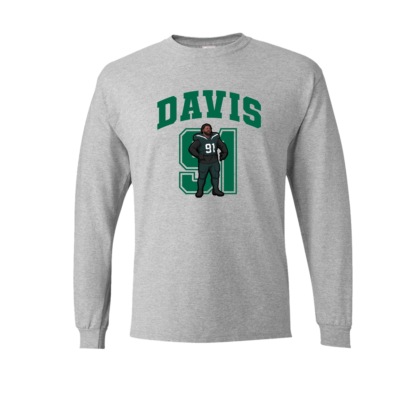 Long Sleeve Tee — Number in Grey