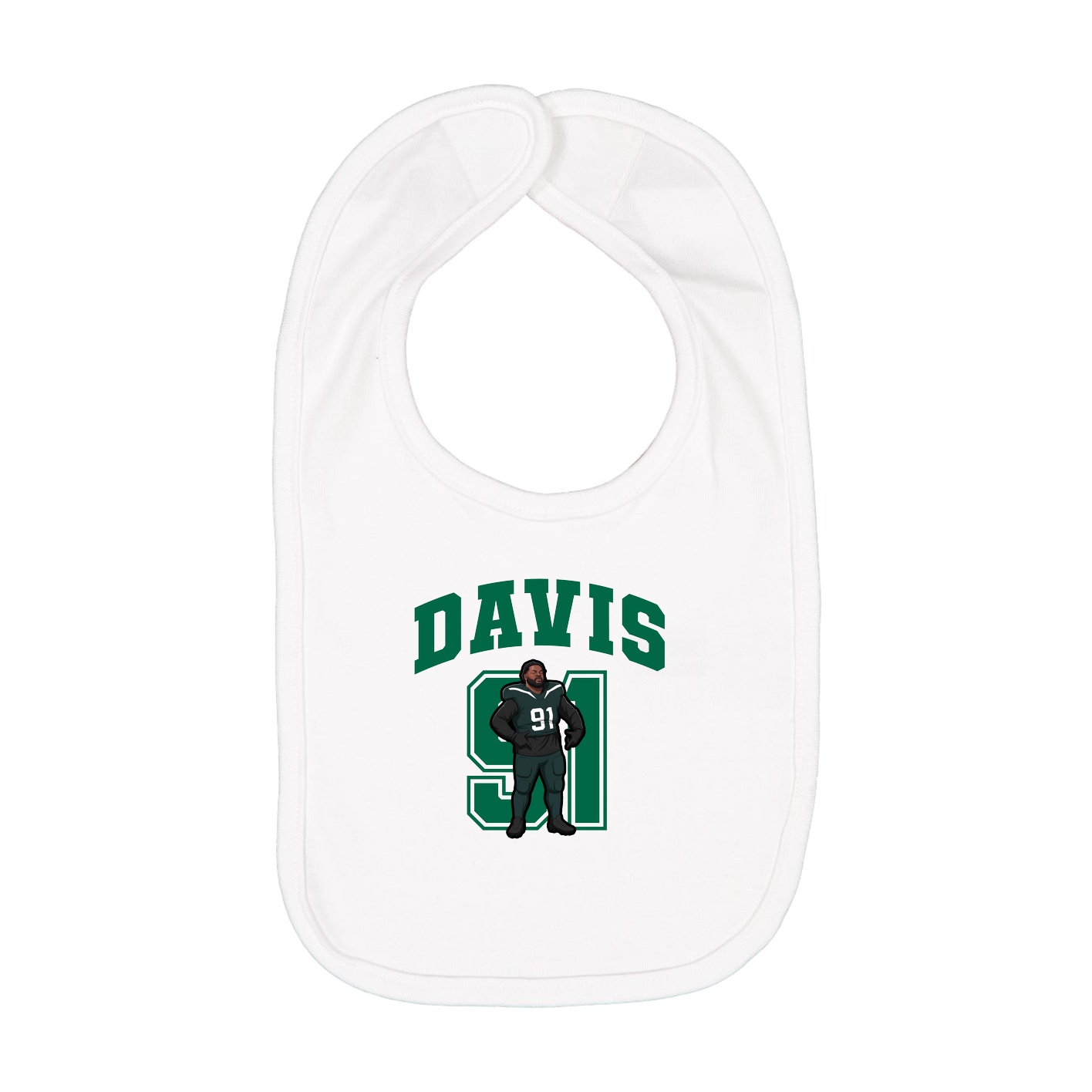 Infant Bib — Number in White