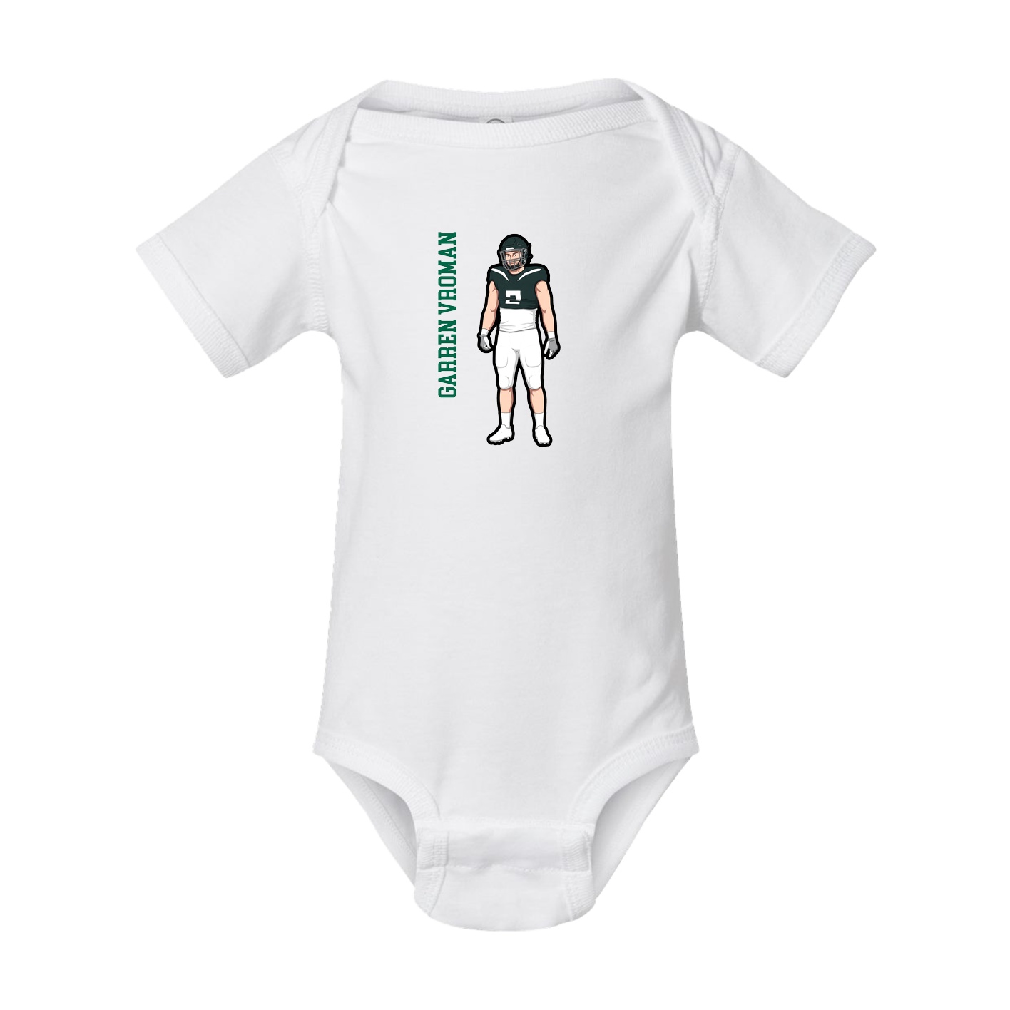 Baby Onesie — Name Vertical in White