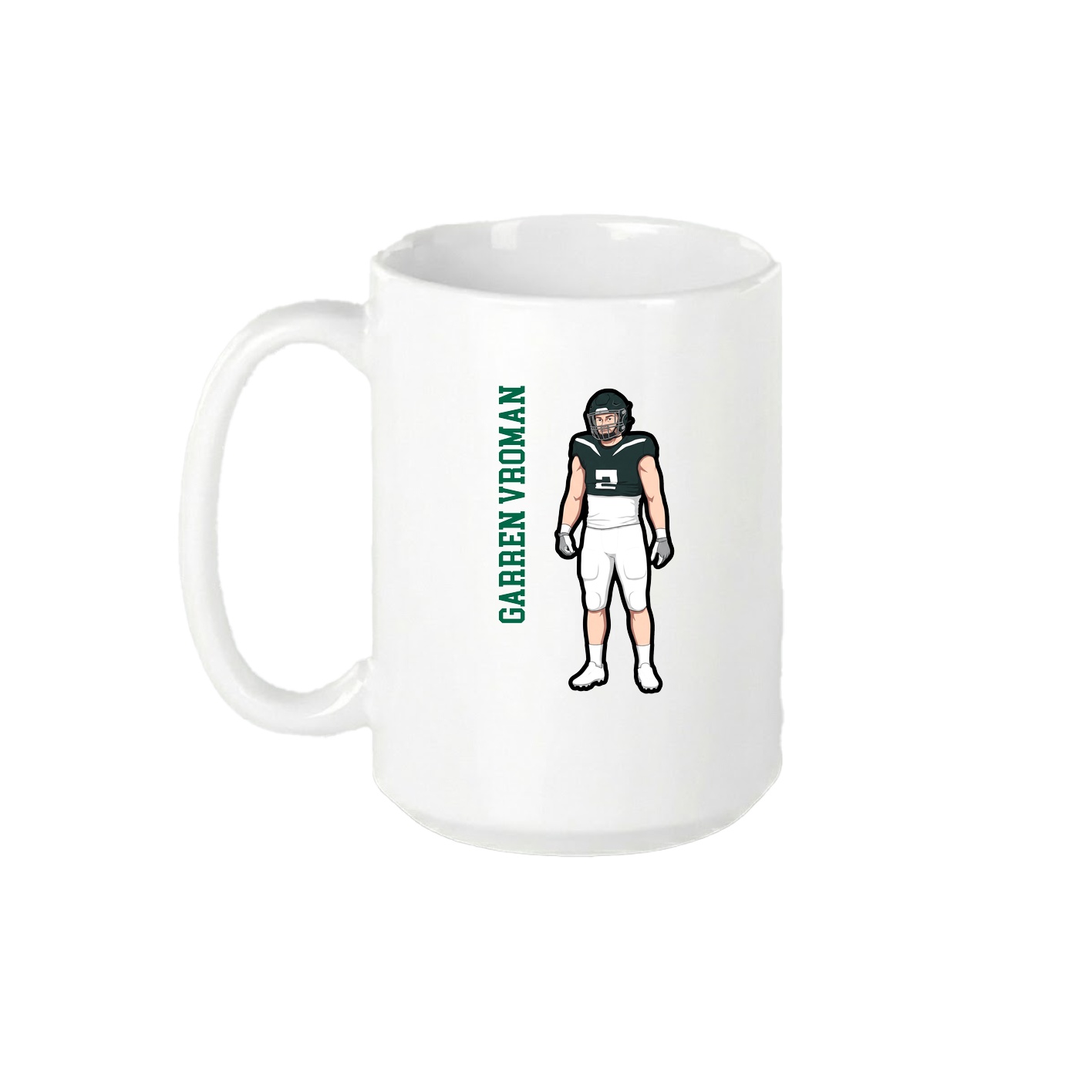 15oz Coffee Mug — Name Vertical in White