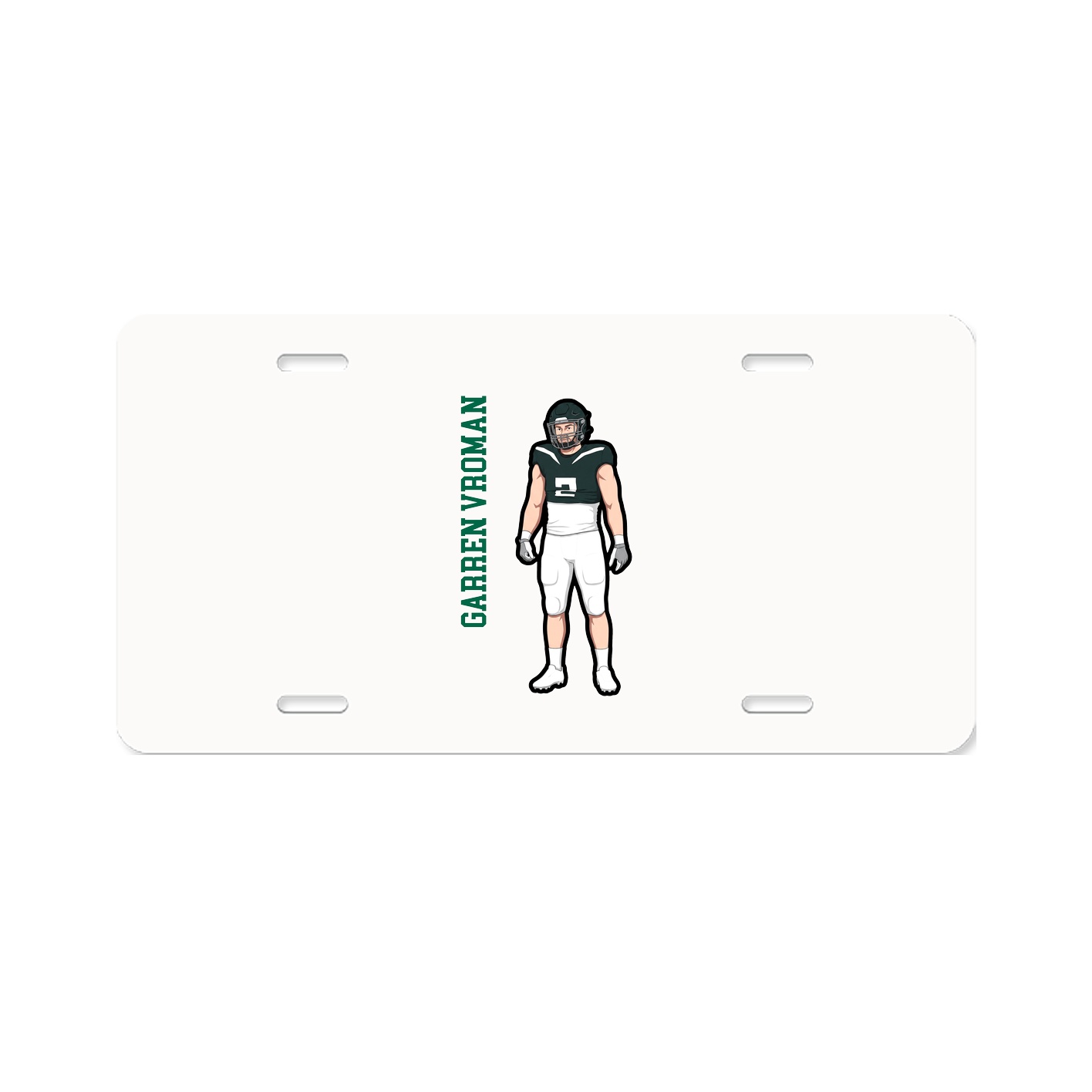 License Plate — Name Vertical in Classic