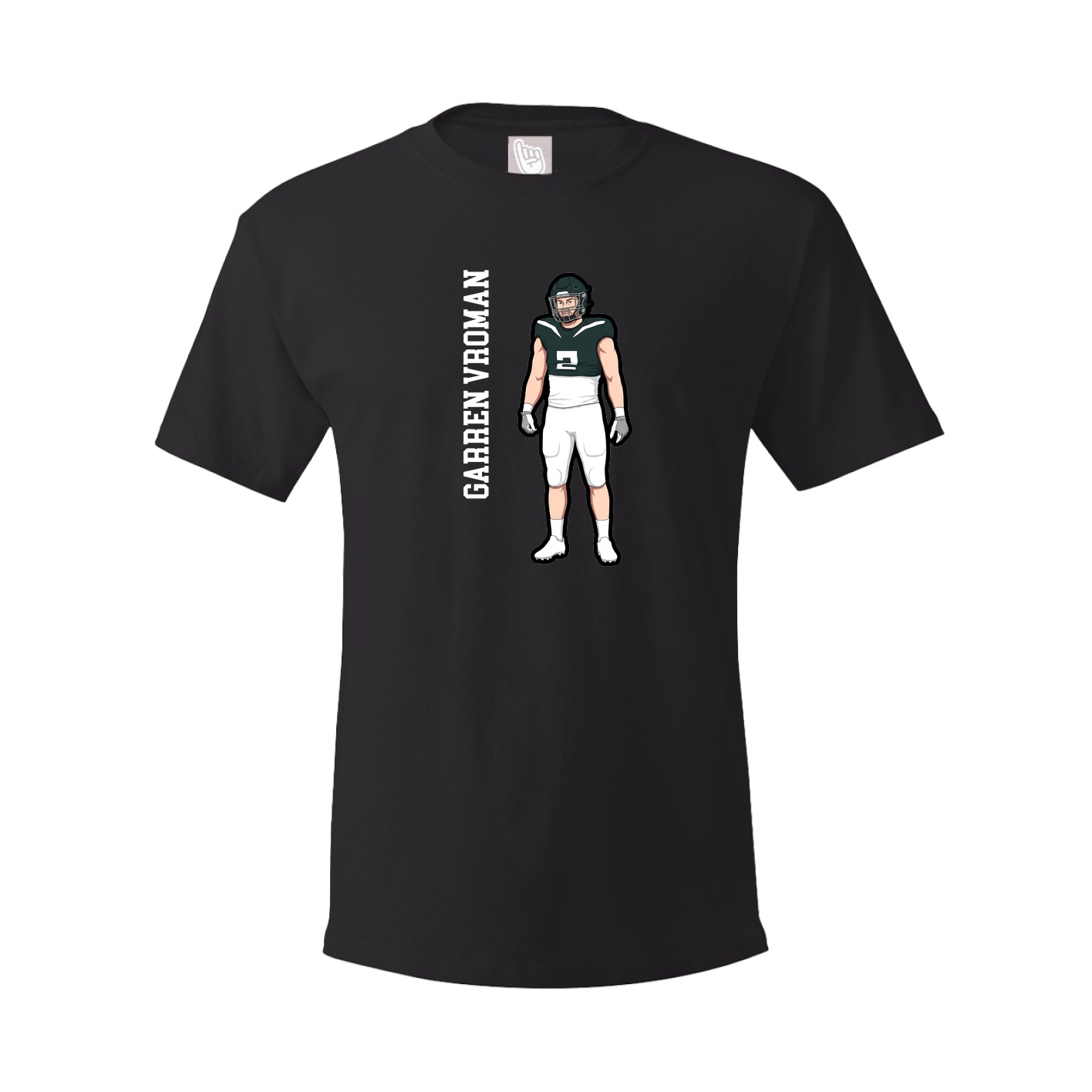 Youth Tee — Name Vertical in Black