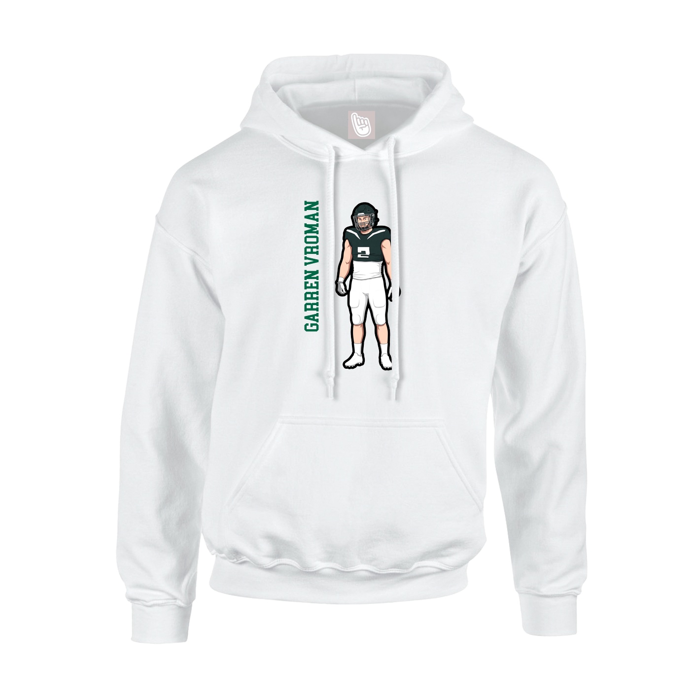 Hoodie — Name Vertical in White
