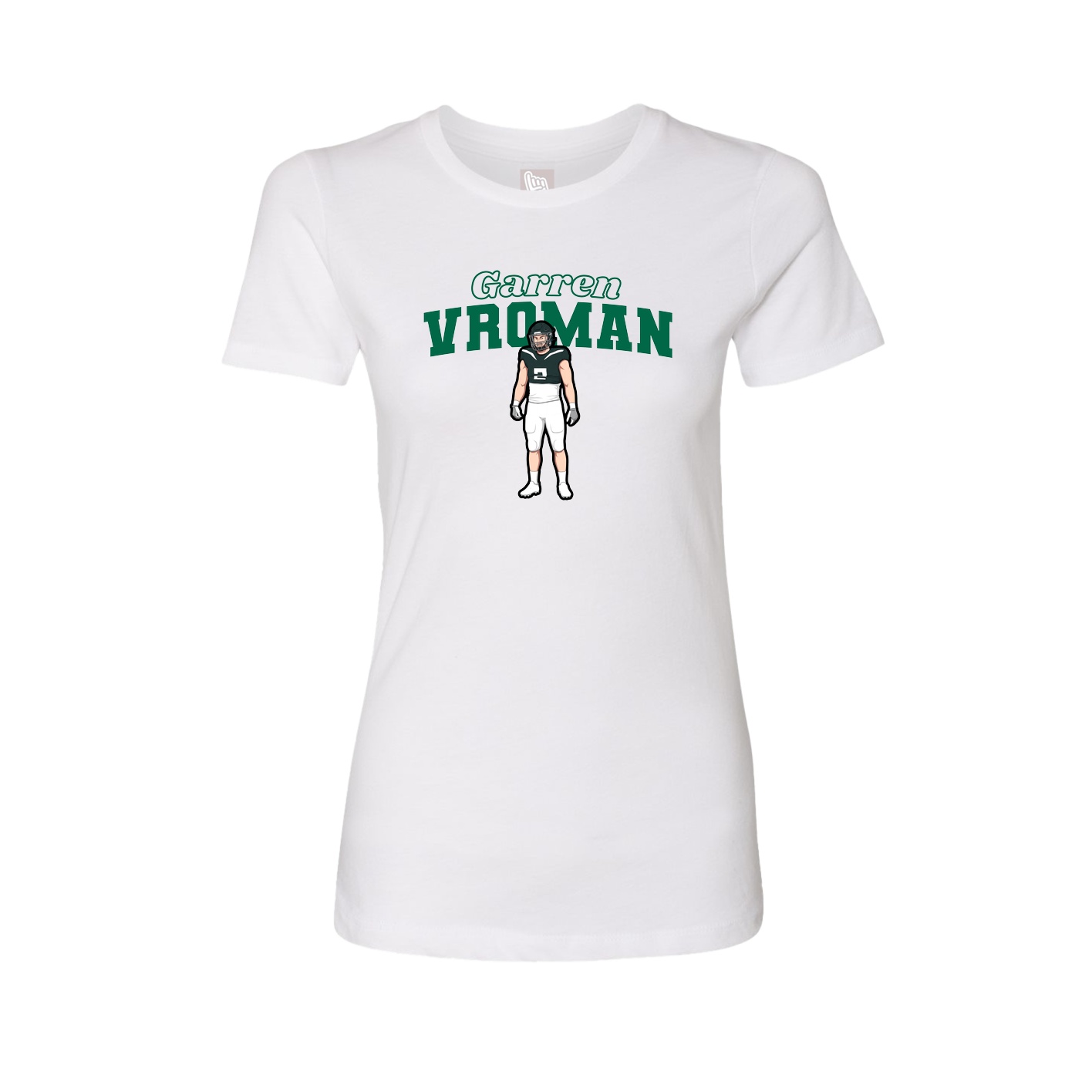 Fitted Women's Tee — Name Arch in White