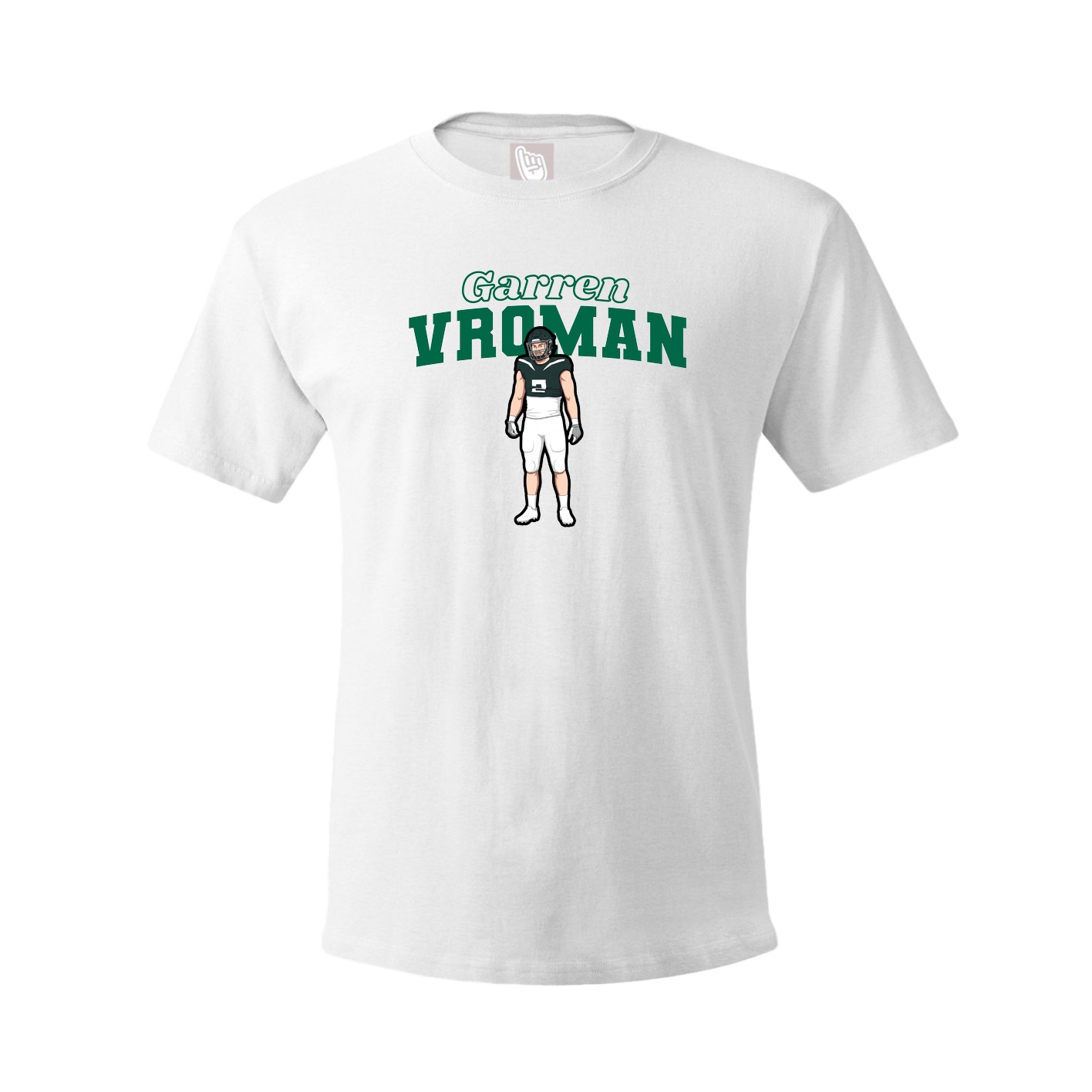 Youth Tee — Name Arch in White
