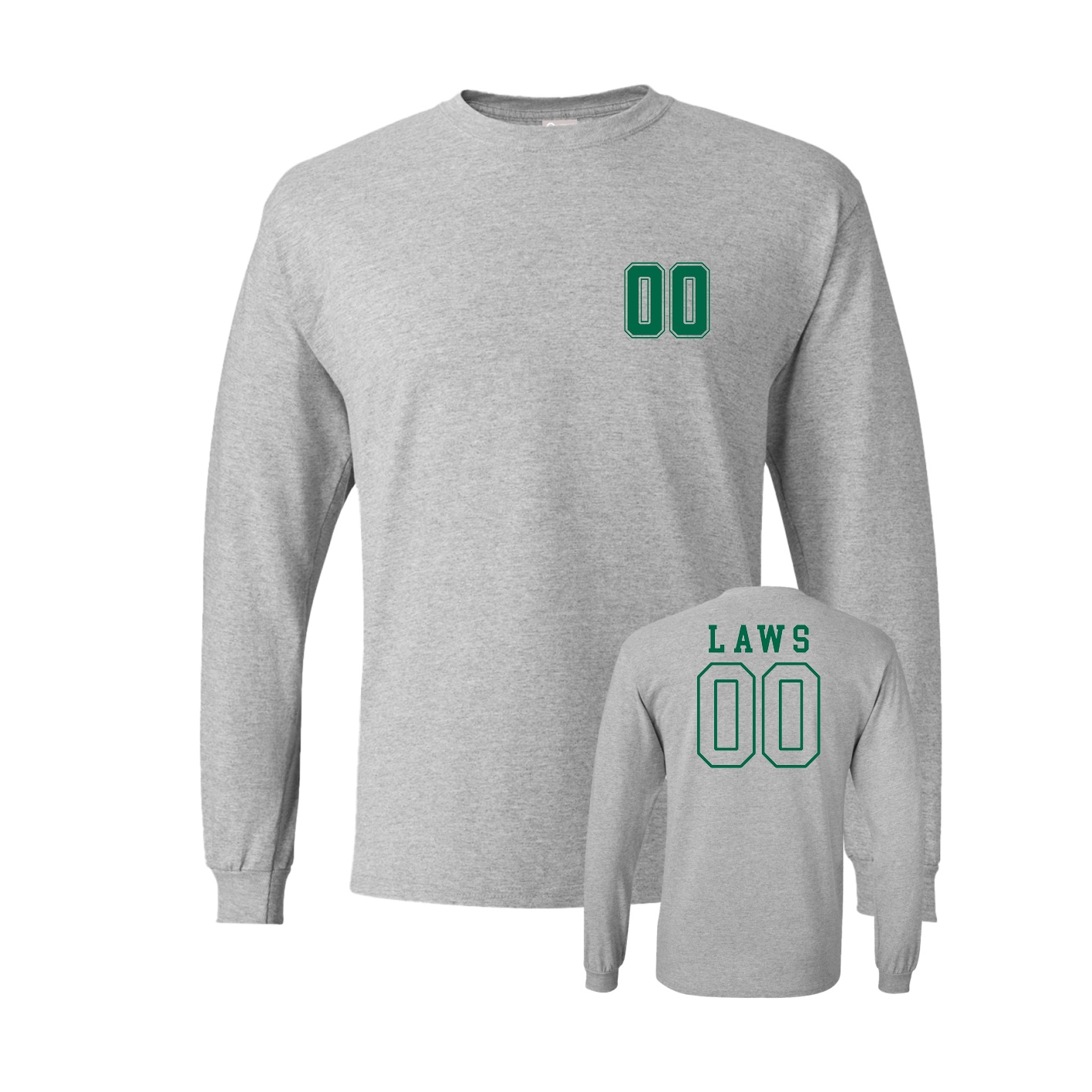 Long Sleeve Tee — Chest Back in Grey