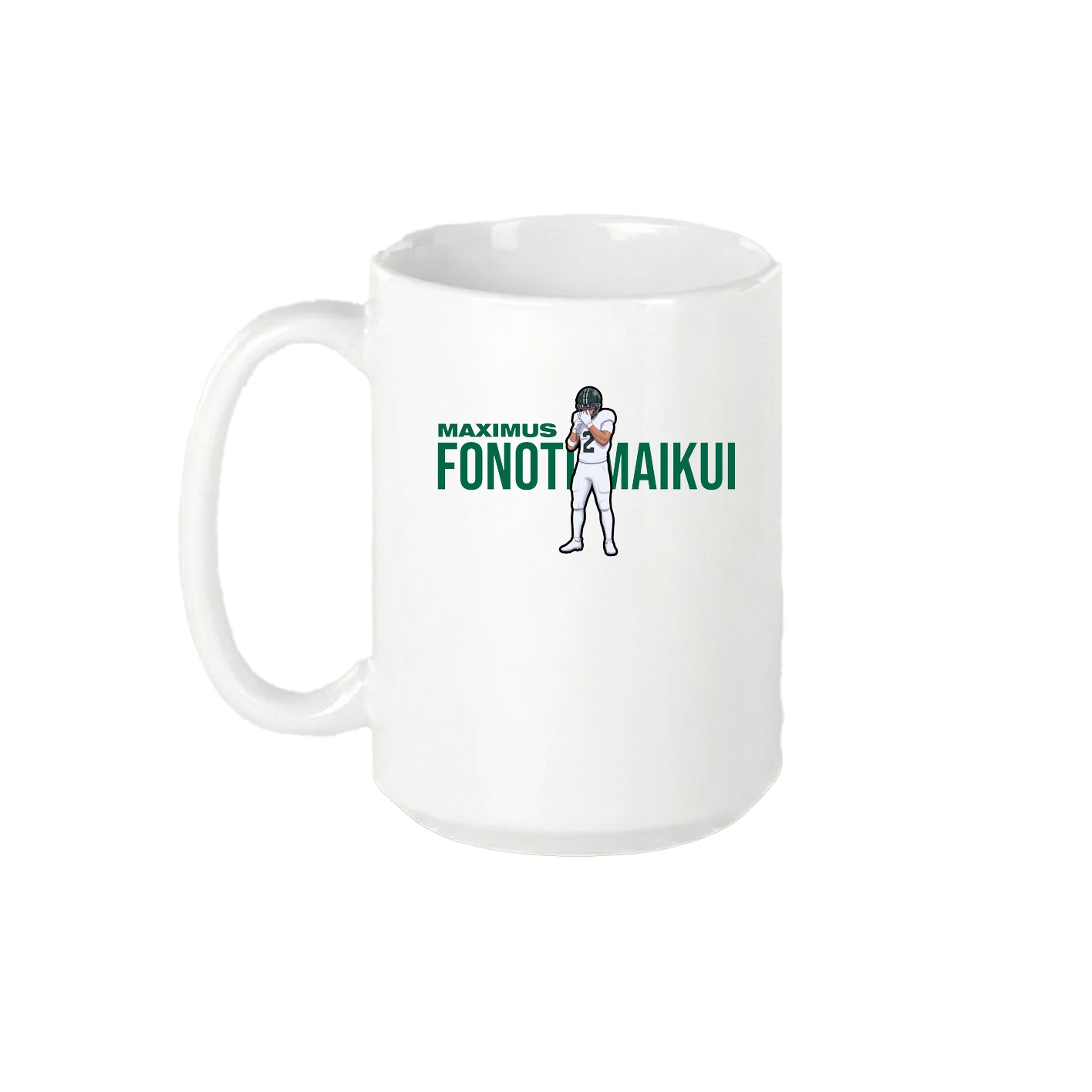 15oz Coffee Mug — Player Name in White