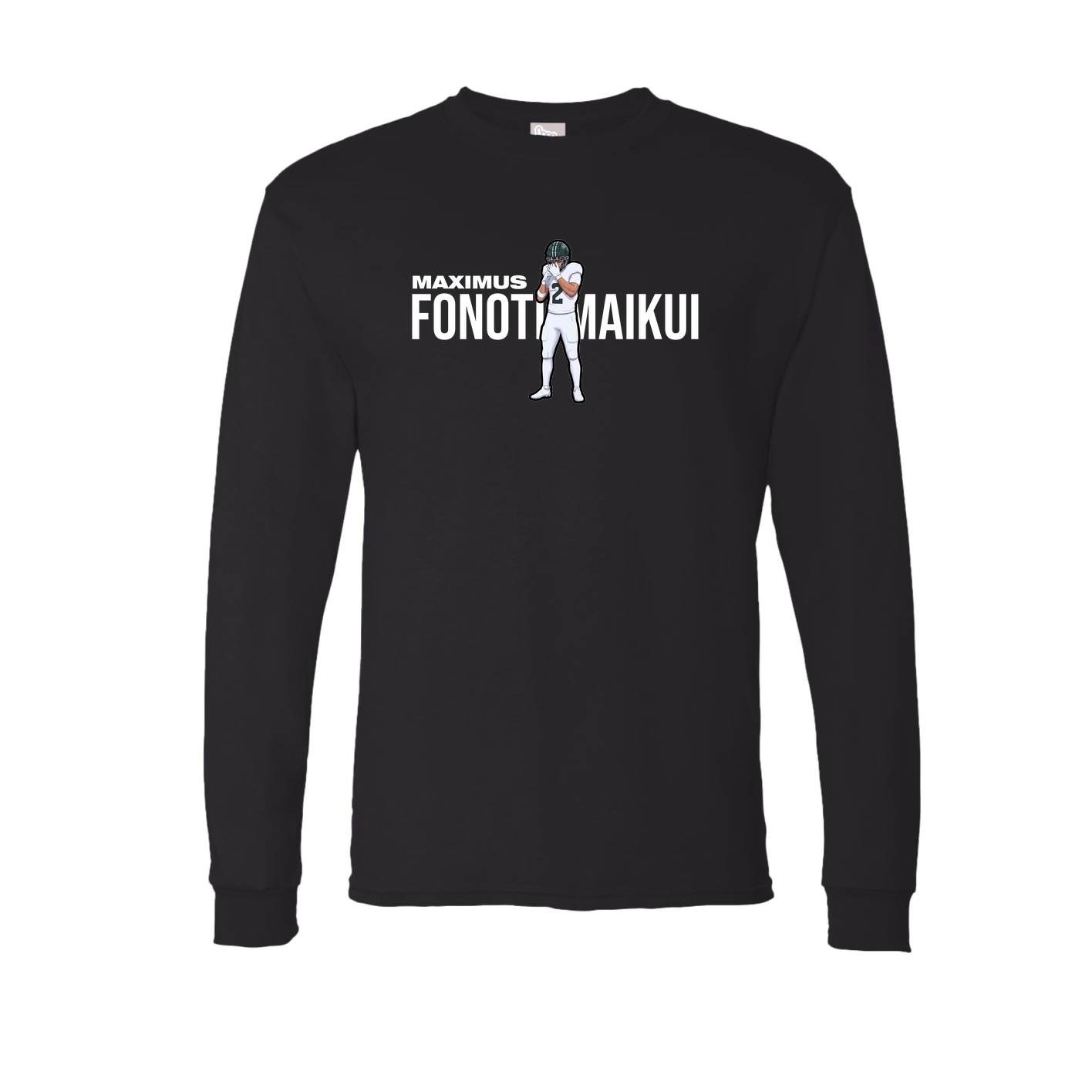 Long Sleeve Tee — Player Name in Black