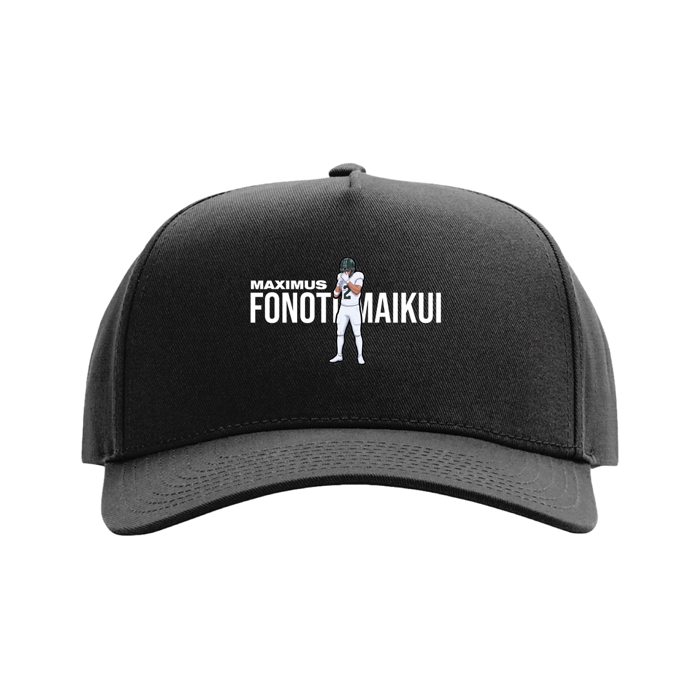 Full Fabric Five-Panel Champ Cap — Player Name in Black
