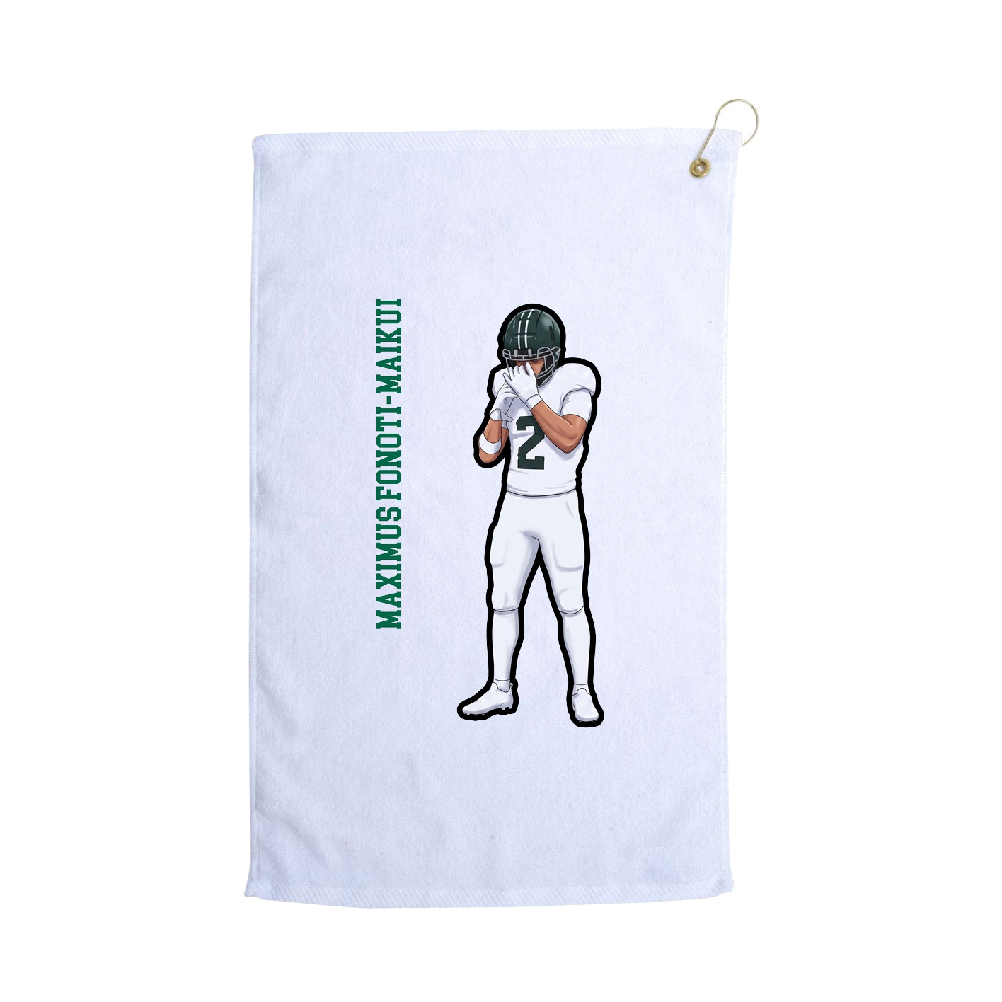 Golf Towel — Name Vertical in White