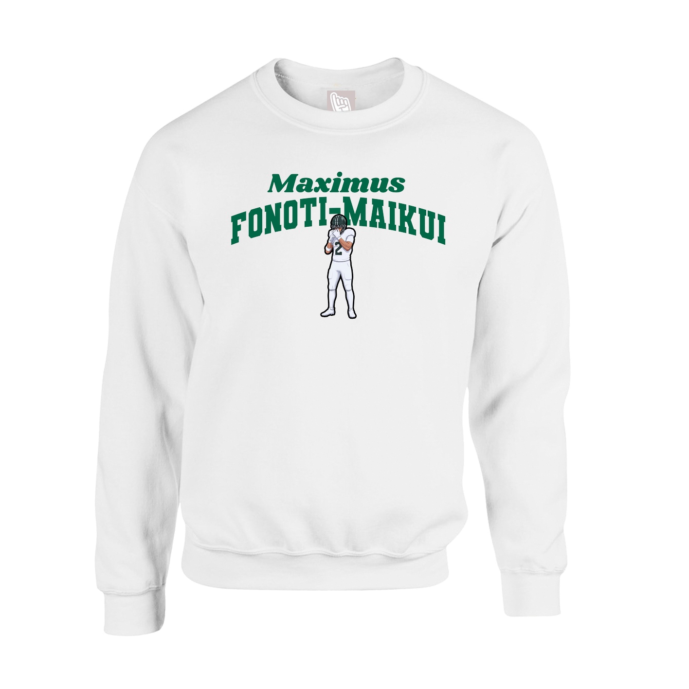 Fleece Crew — Signature Arch in White